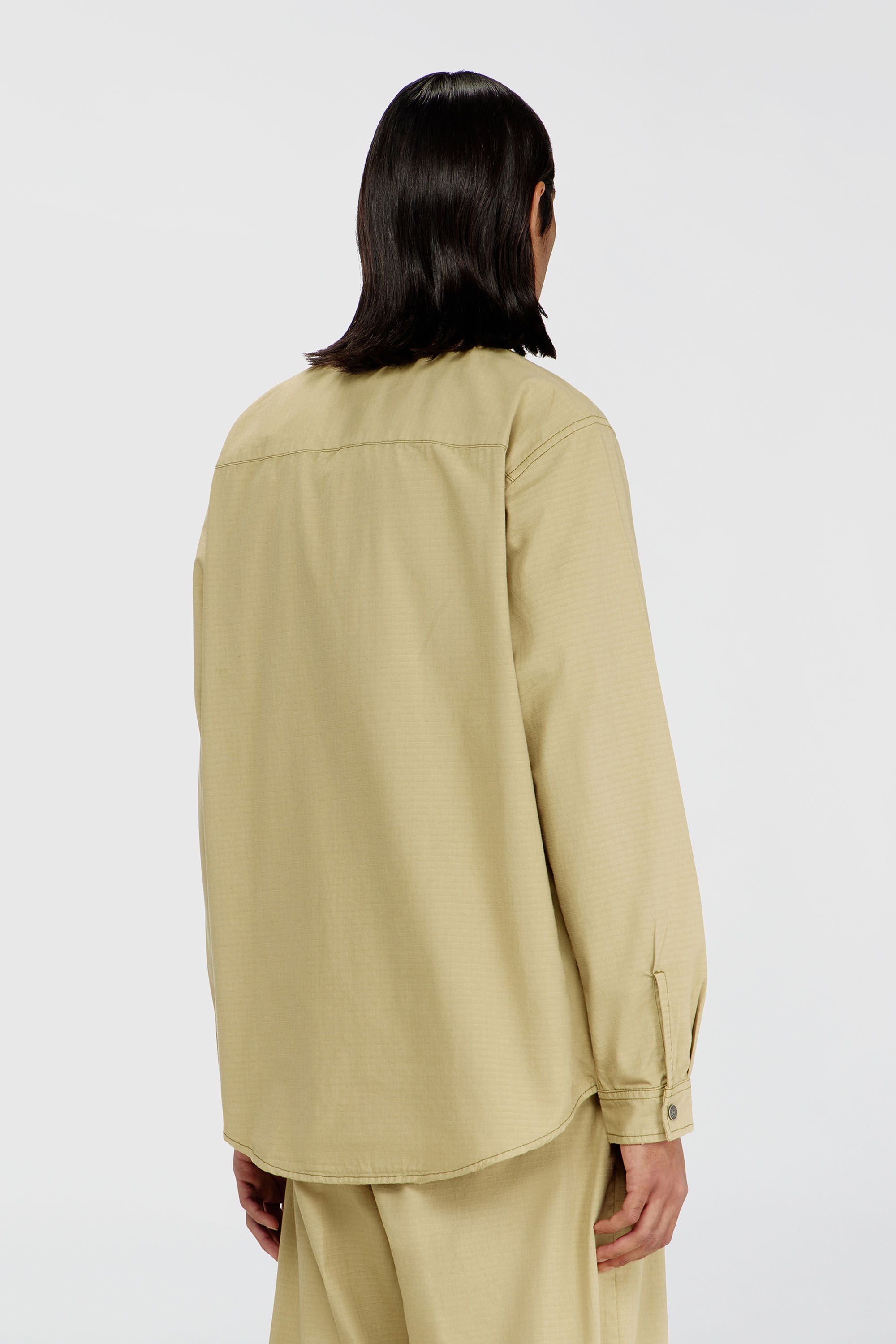 Diesel - S-ALIAS-ZIP, Man's Ripstop shirt with zip closure in Beige - 4