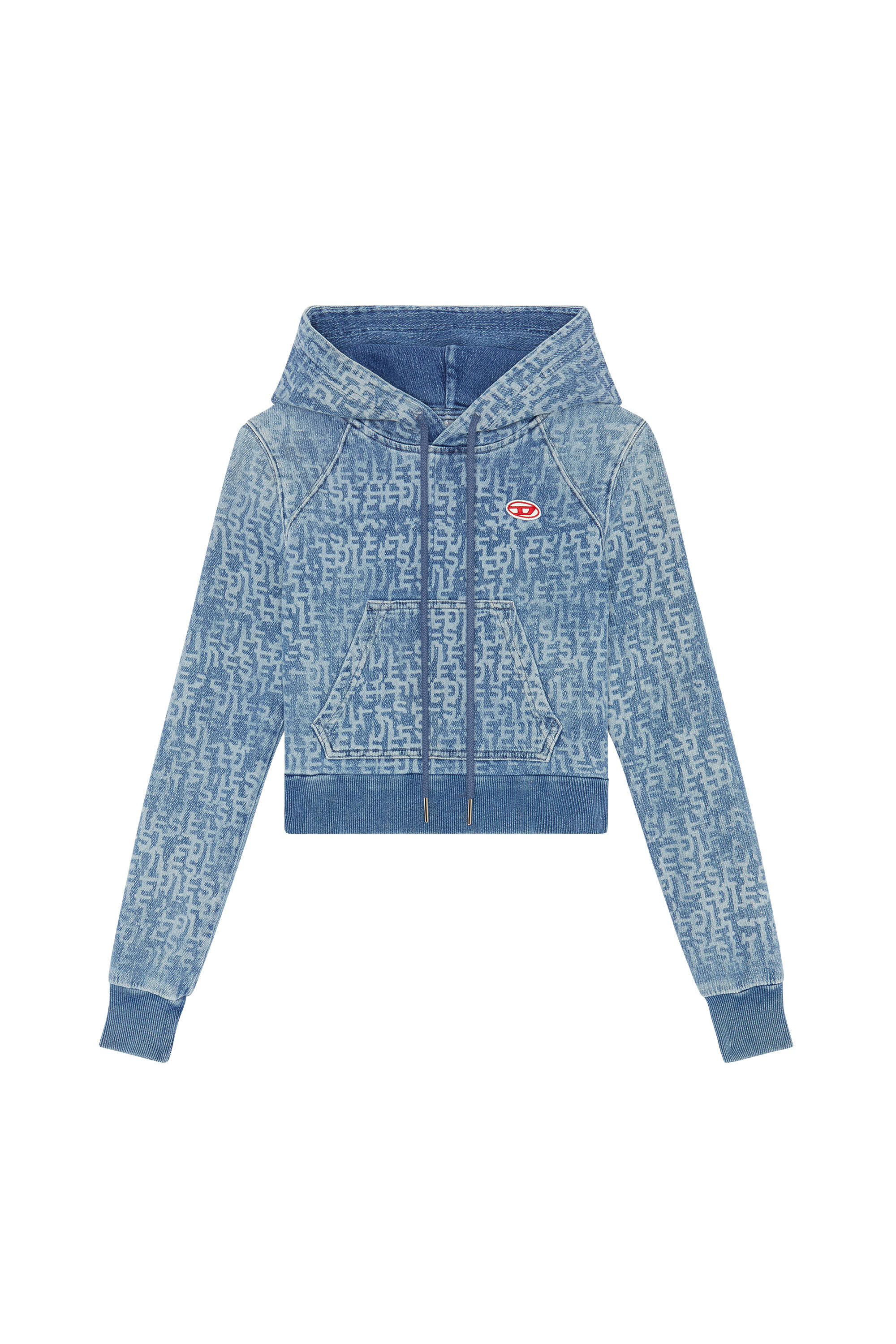 Diesel - D-ANGY TRACK DENIM HOODIE, Light Blue - Image 2