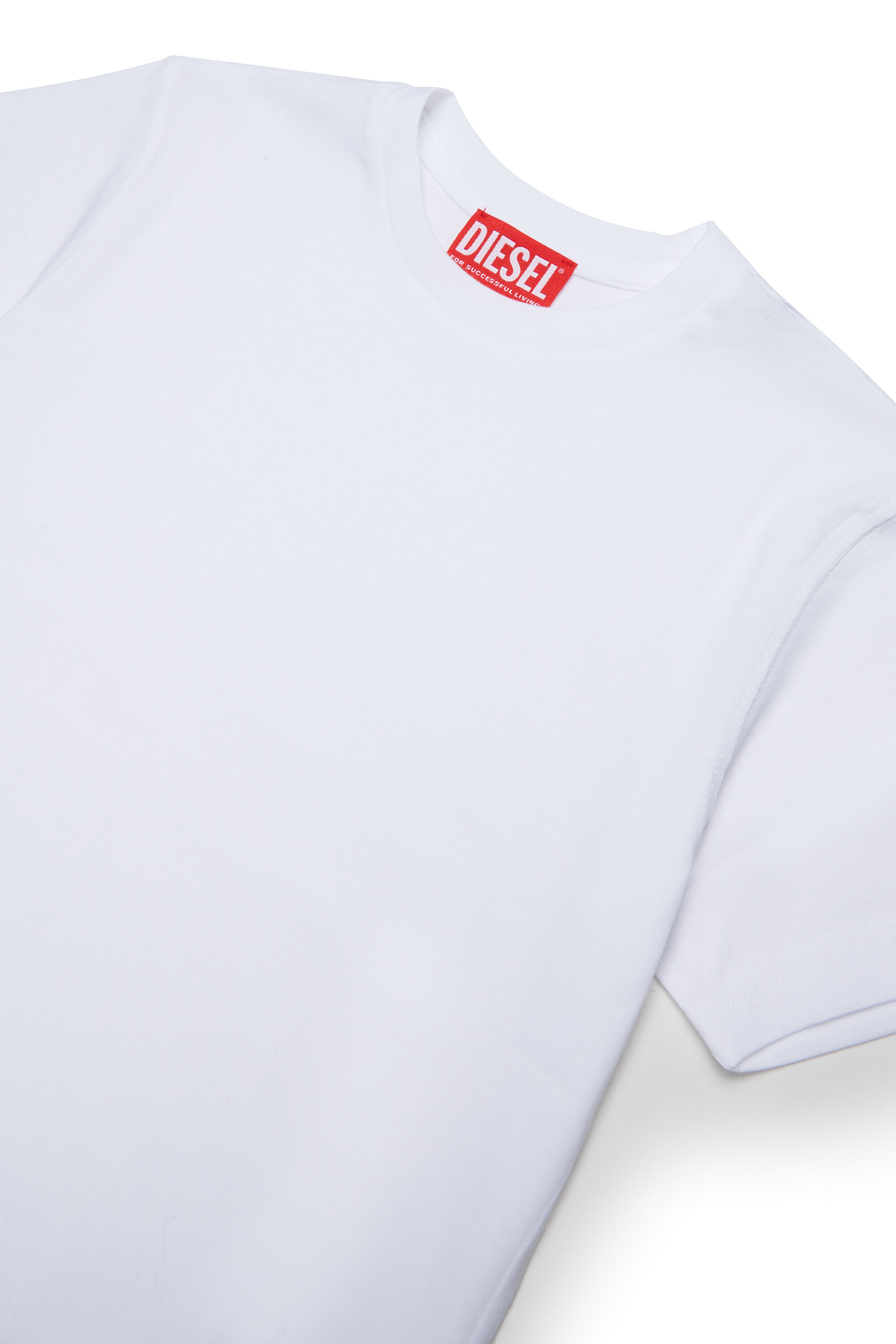 Diesel - TPRES, Man's T-shirt with cut-off logo in White - 3