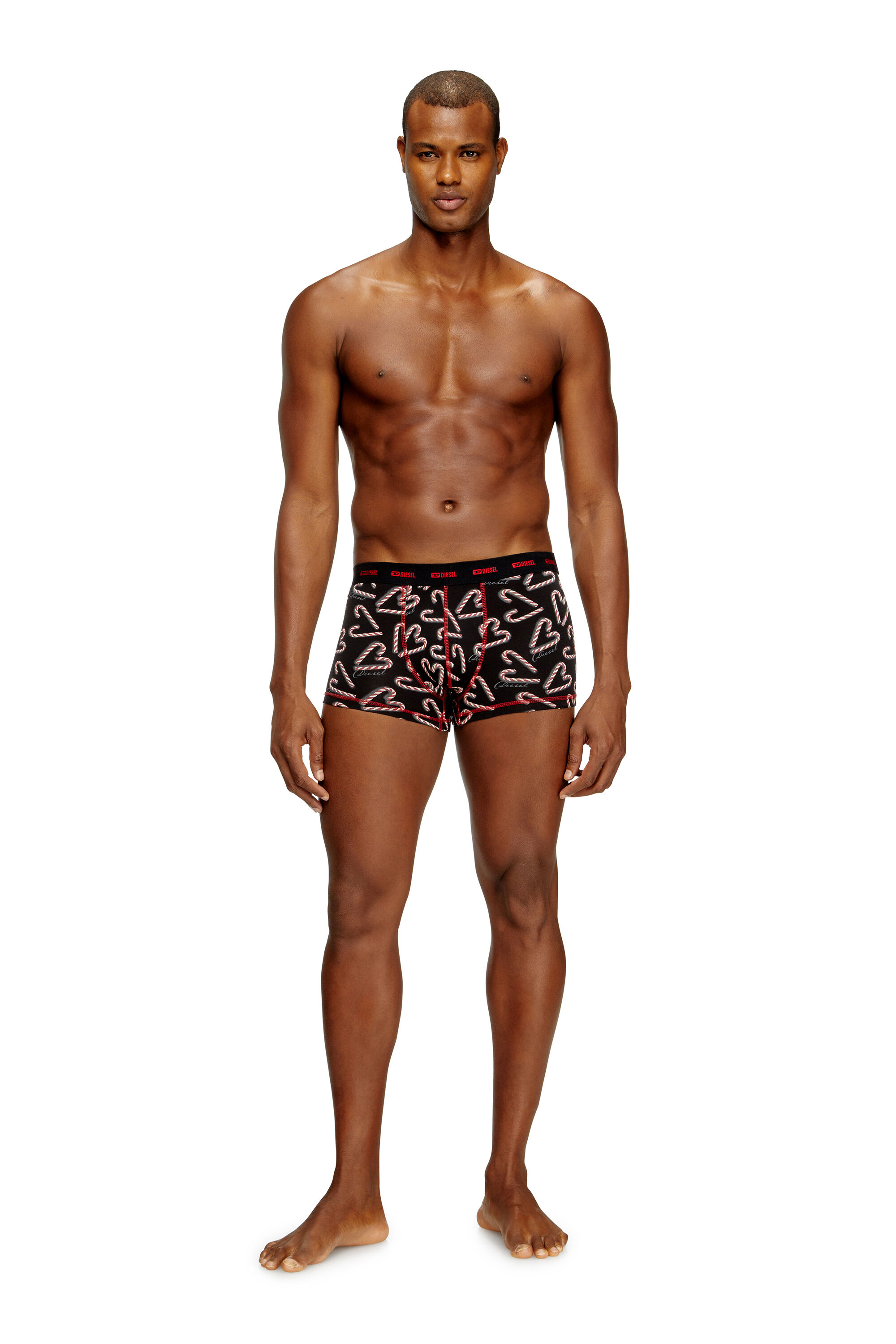 Diesel - DAMIEN-GFT-UTLT-3PACK, Man's Three-pack stretch-cotton boxer briefs in Black/Red - 1