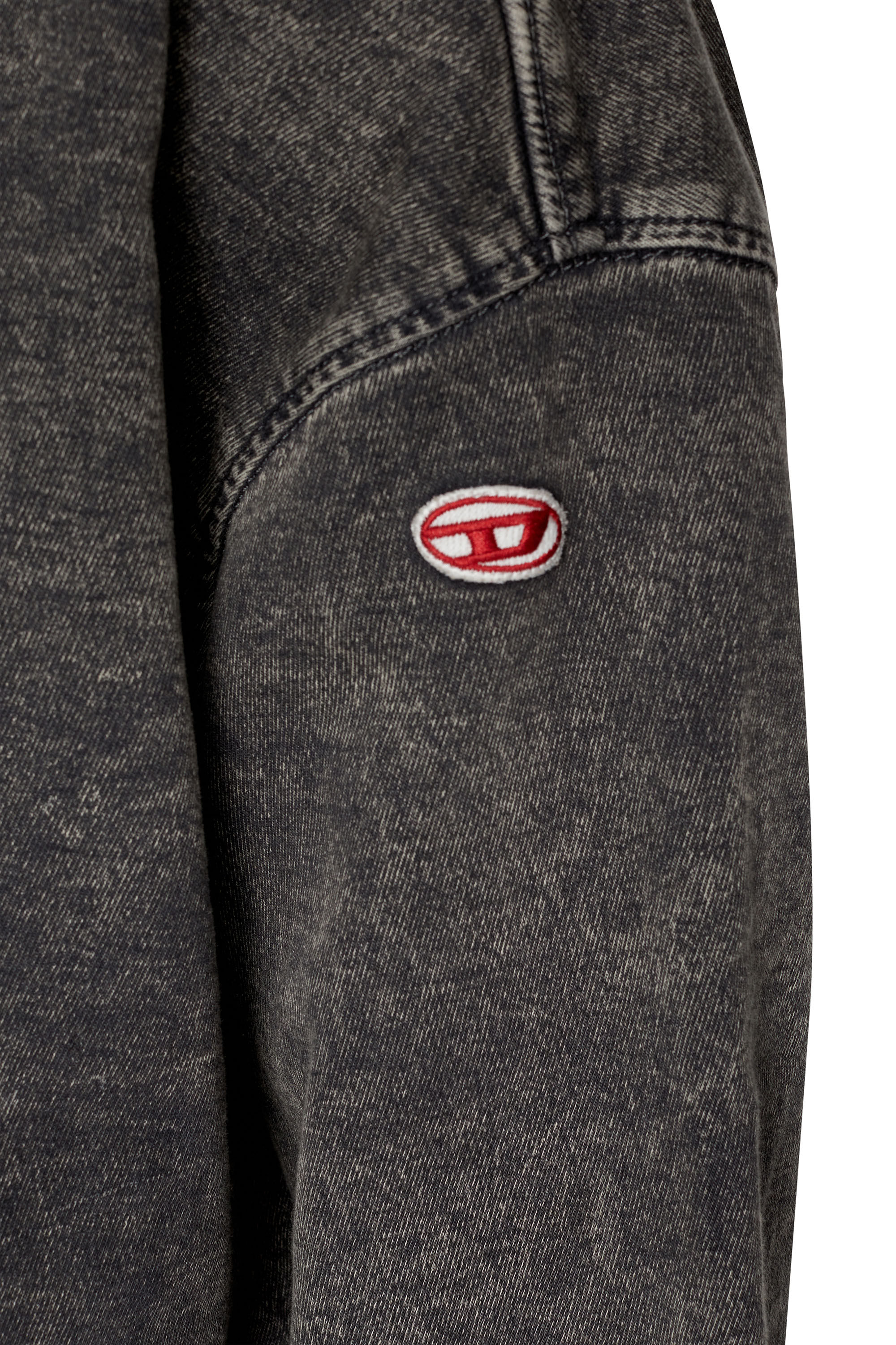 Diesel - D-KRIB TRACK DENIM SWEATSHIRT, Black/Dark grey - Image 6