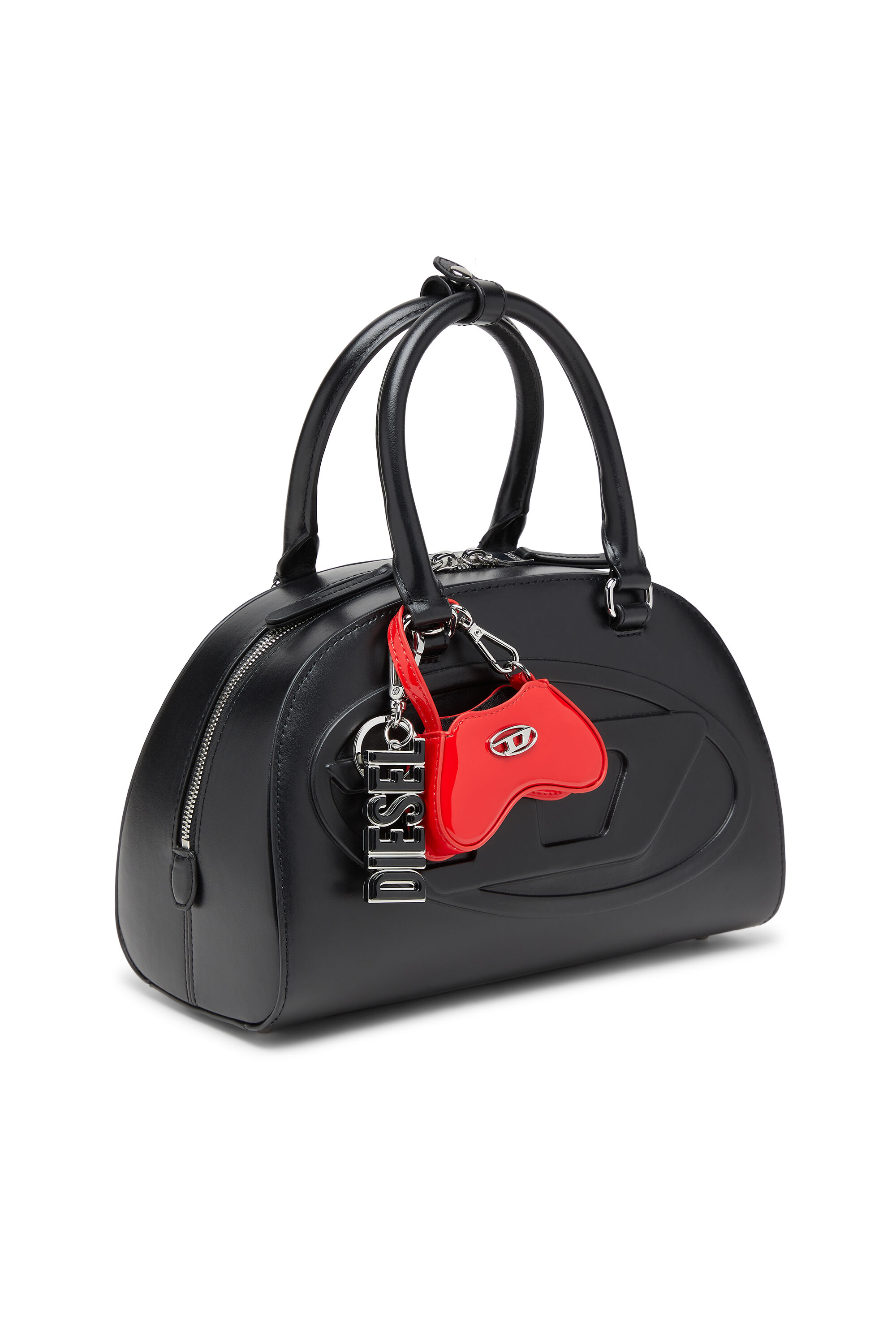 Diesel - 1DR DOME CROSSBODY, Woman's 1DR Dome-Leather mini bowling bag in Black - 7