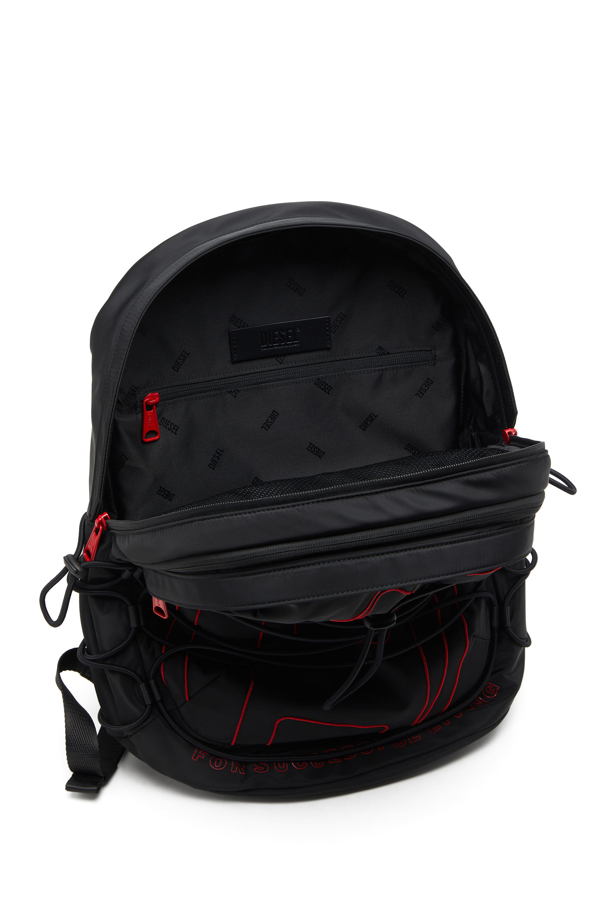 Diesel - TECH-D BACKPACK X, Unisex's Tech-D-Nylon backpack with Oval D embroidery in Black - 2