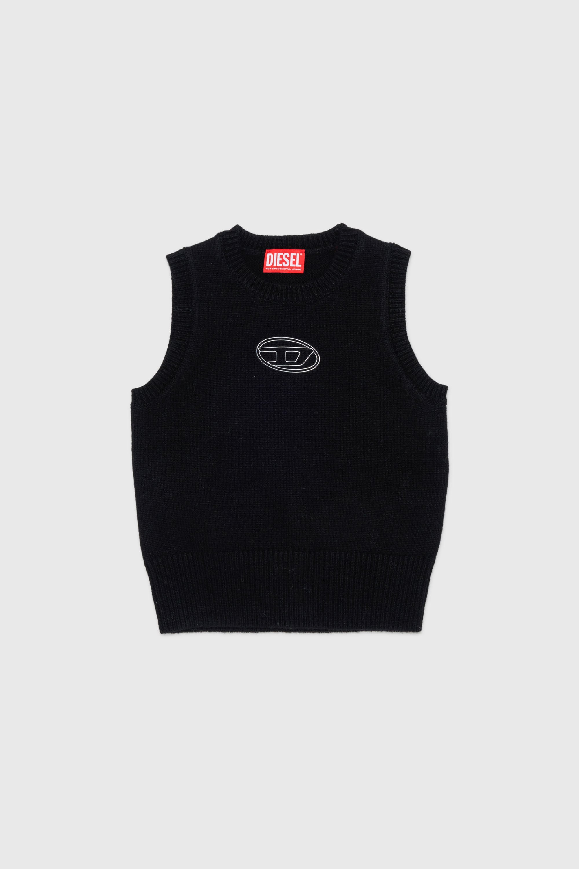 Diesel - KIMKY, Woman's Cashmere-enriched knit vest in Black - 1