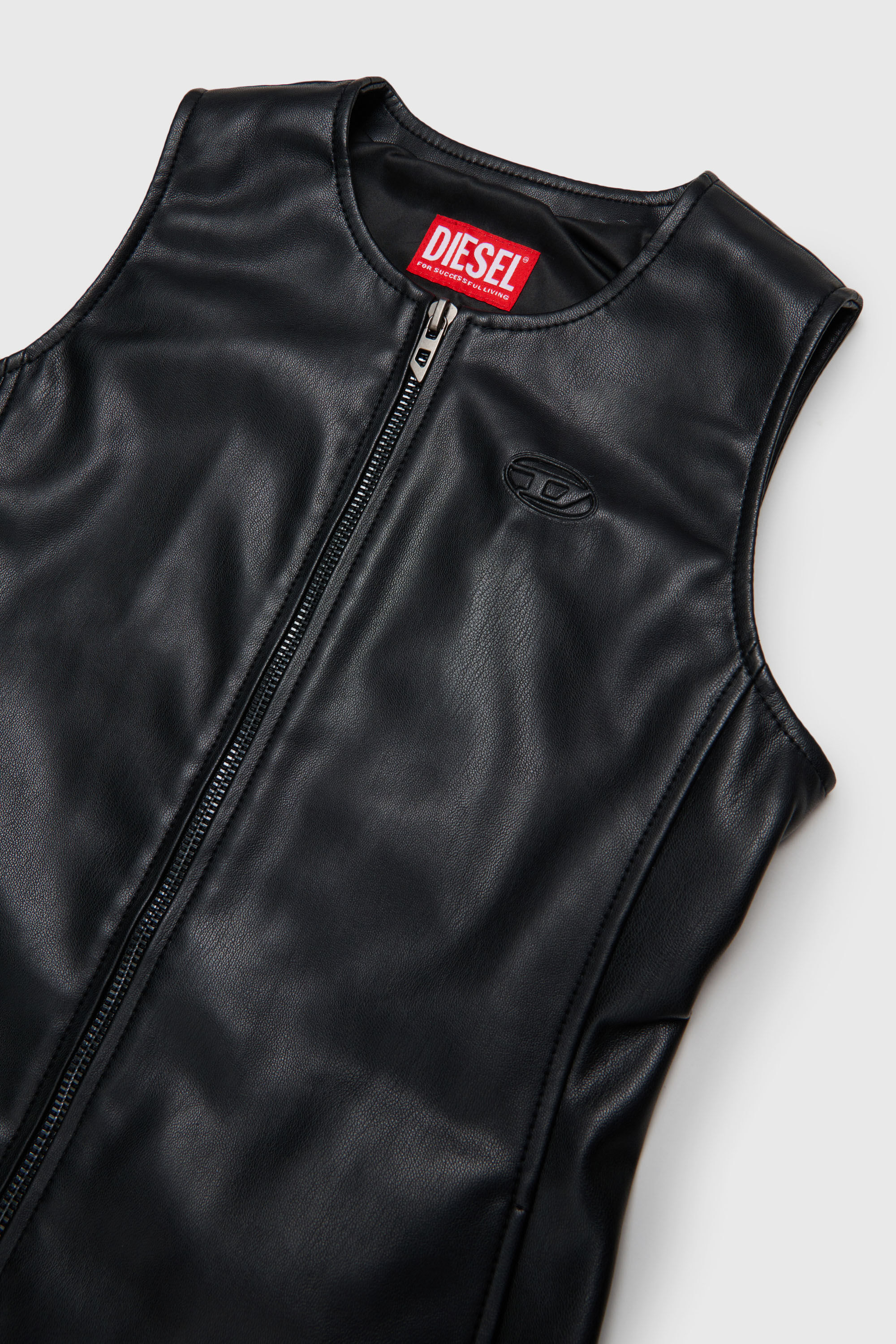 Diesel - DJENNY, Woman's Zip-through sleeveless shirt dress in Black - 3