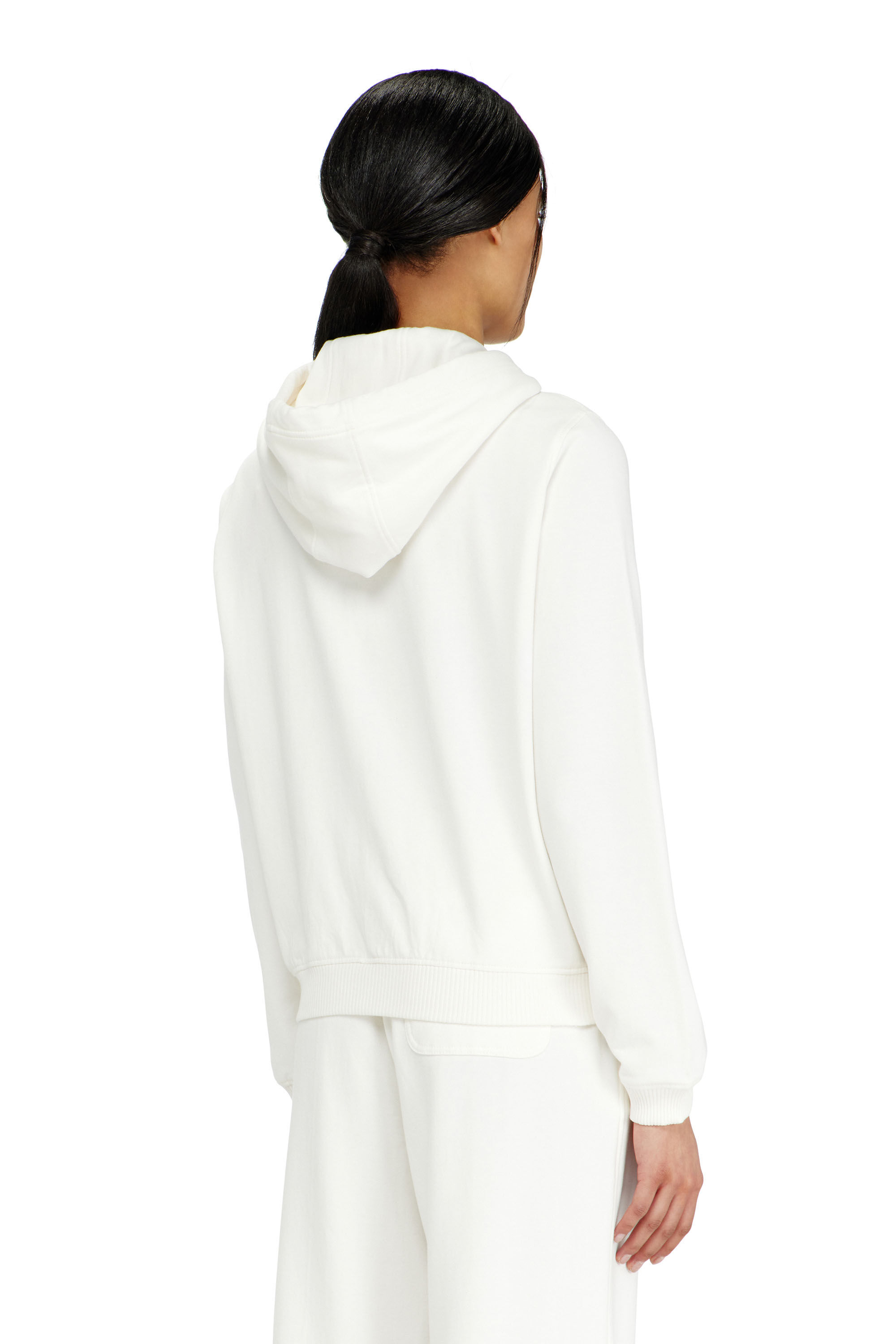 Diesel - HARRIET-D-CORE, Woman's Hoodie in peached cotton blend in White - 4