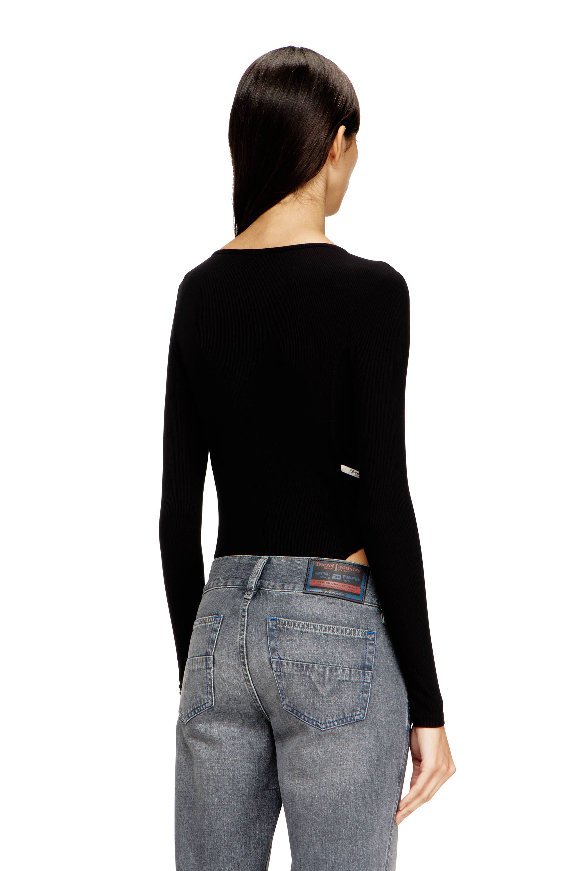 Diesel - T-BODYN, Woman's Thong bodysuit in ribbed jersey in null - 4