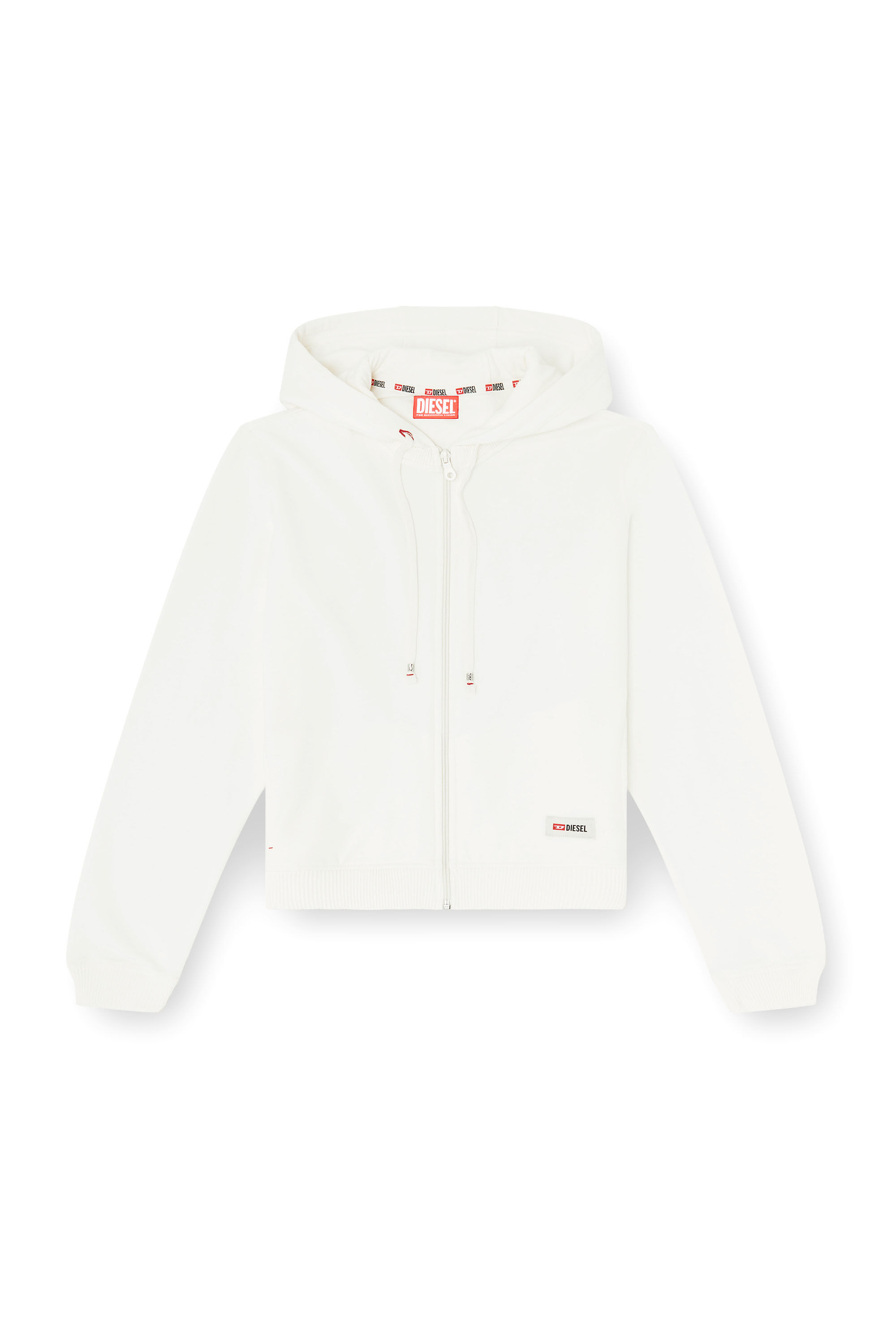 Diesel - HARRIET-D-CORE, Woman's Hoodie in peached cotton blend in White - 2