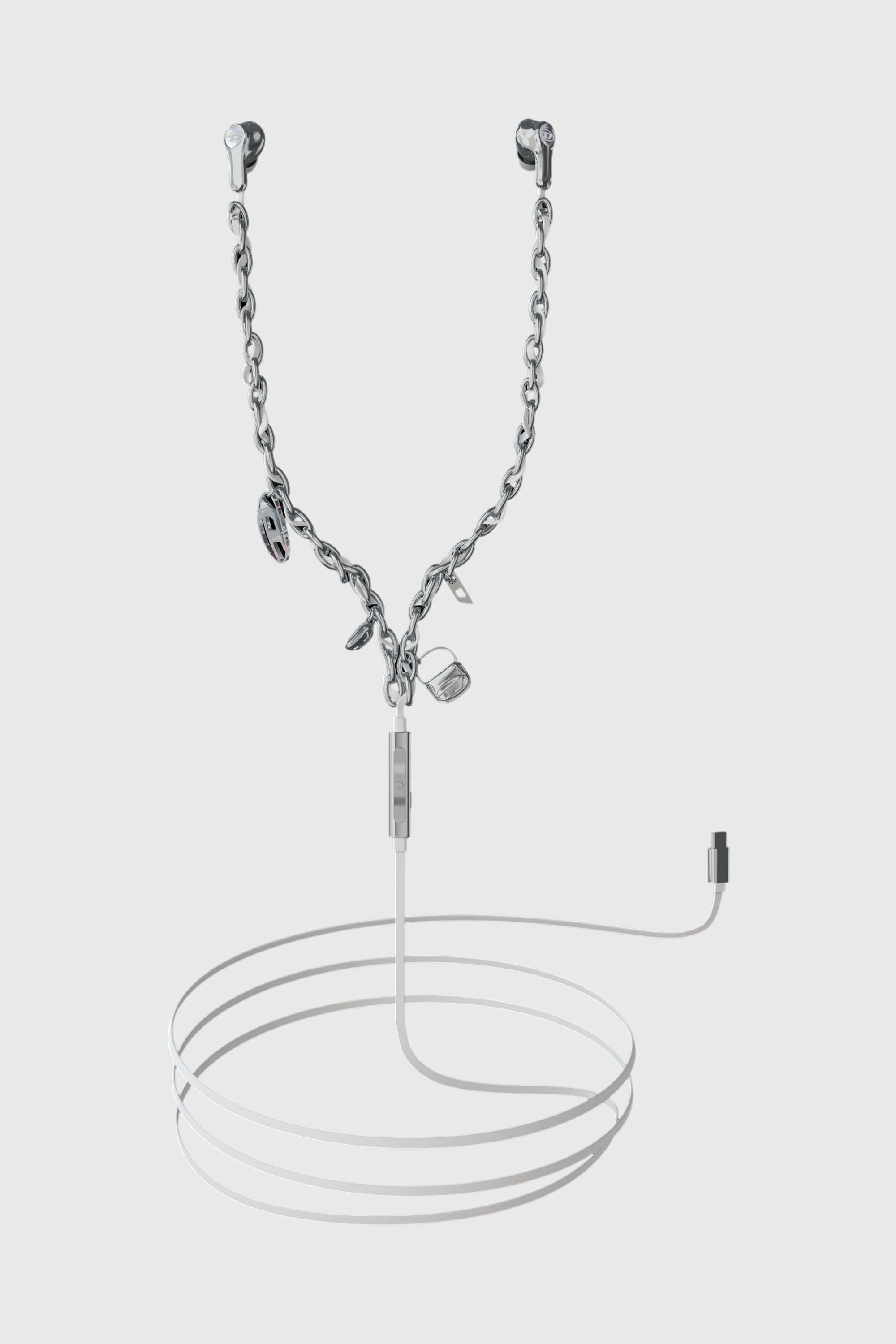 Women's Wired Earbuds and charms | Silver | Diesel {{Country}}