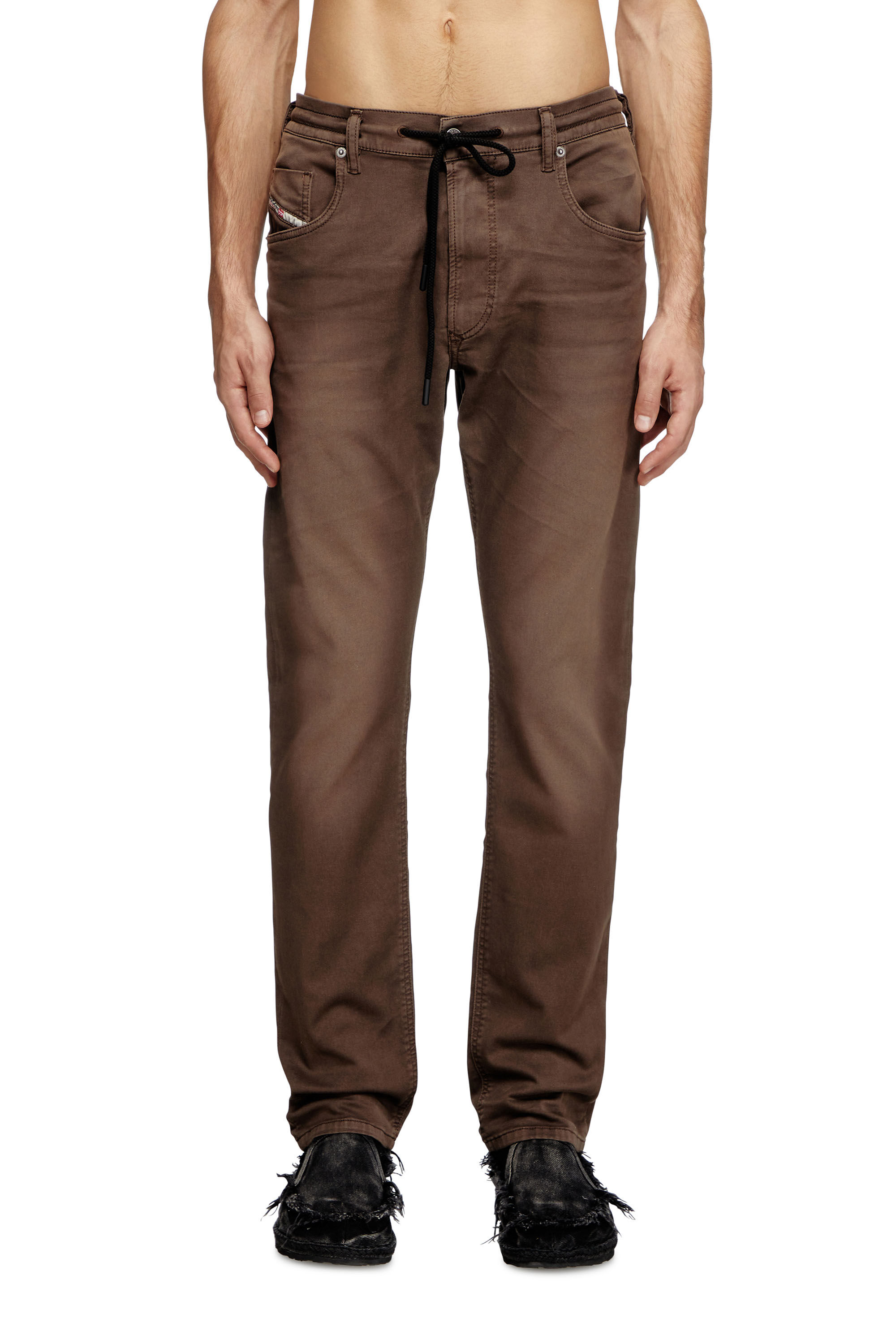パンツ diesel brown skinny coating Men's Regular Jeans | Regular Waist 2032 D-Krooley Joggjeans®Brown