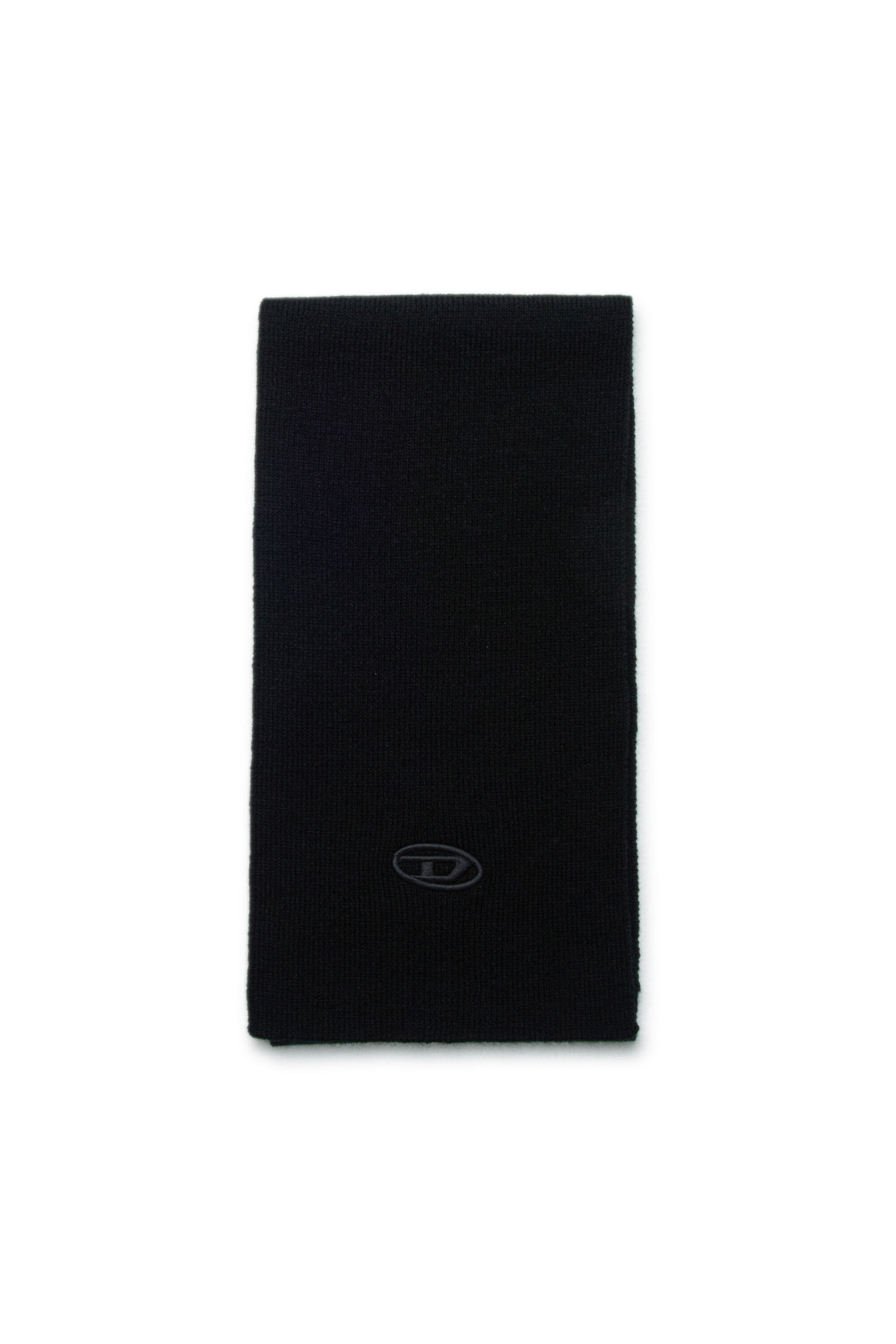 Diesel - RKCODERSCARF, Unisex's Wool blend scarf with logo in Black - 1