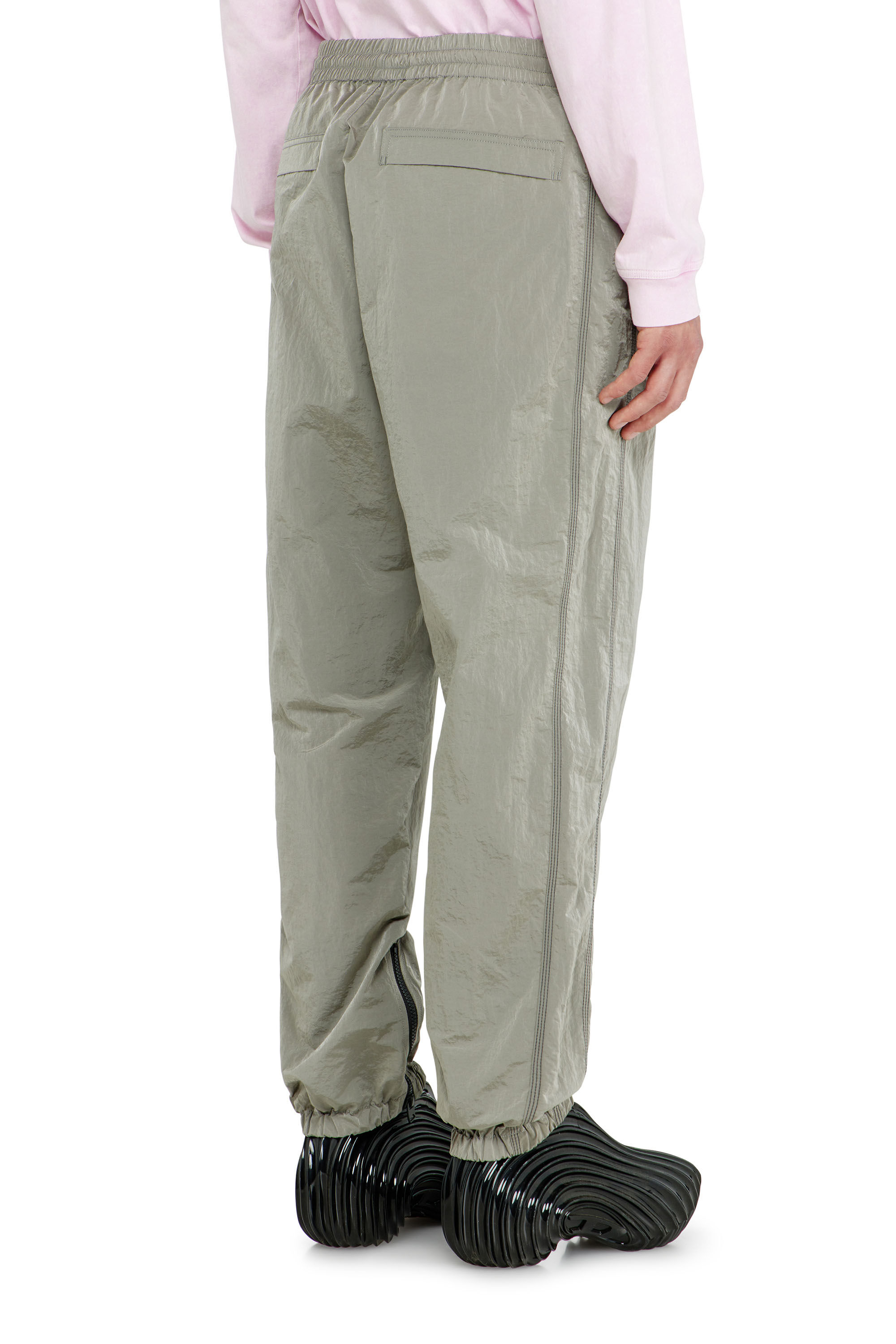 Men's Nylon pants with crinkle effect | Grey | Diesel