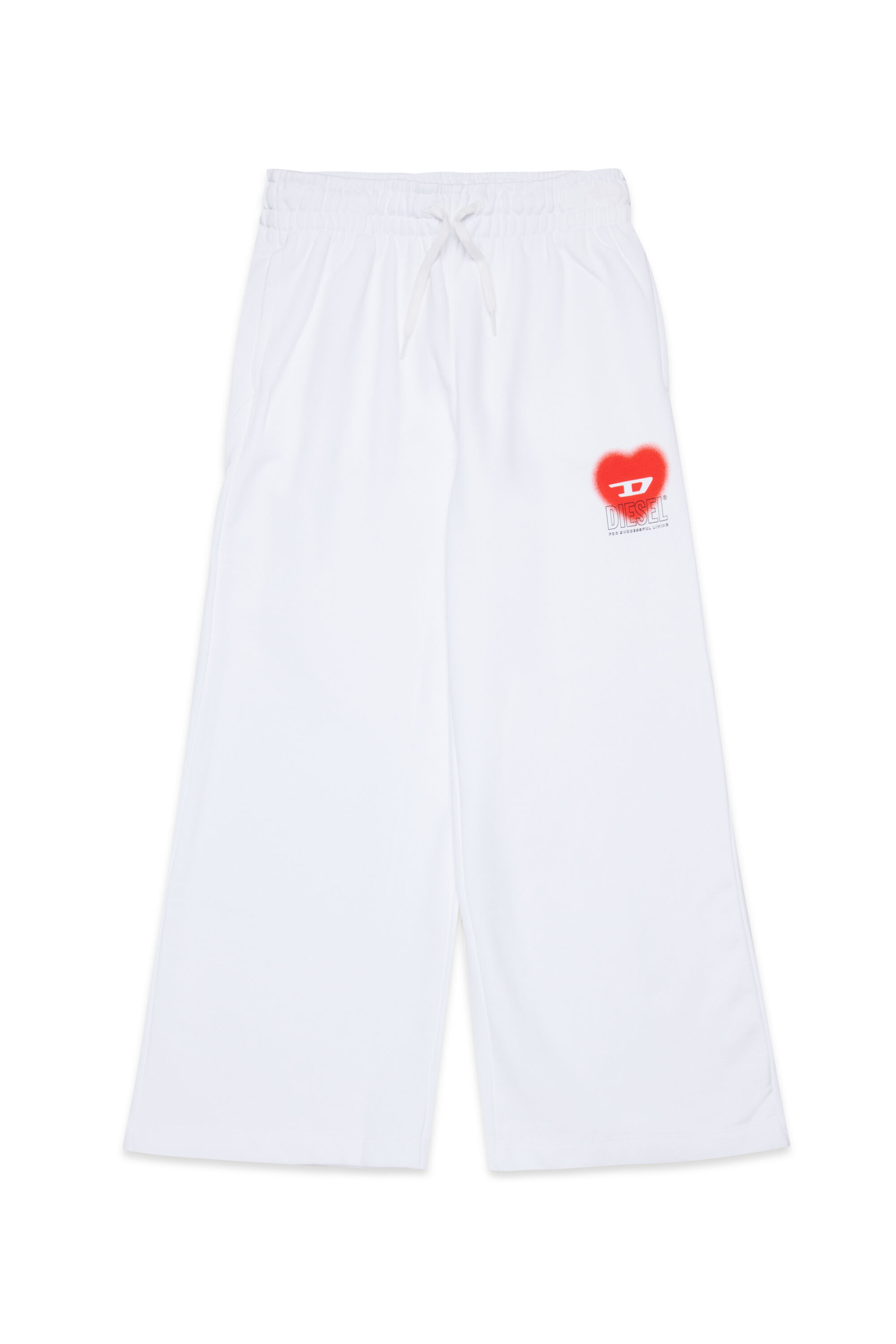Diesel - PCUORE, Woman's Sweatpants with D heart graphic in White - 1