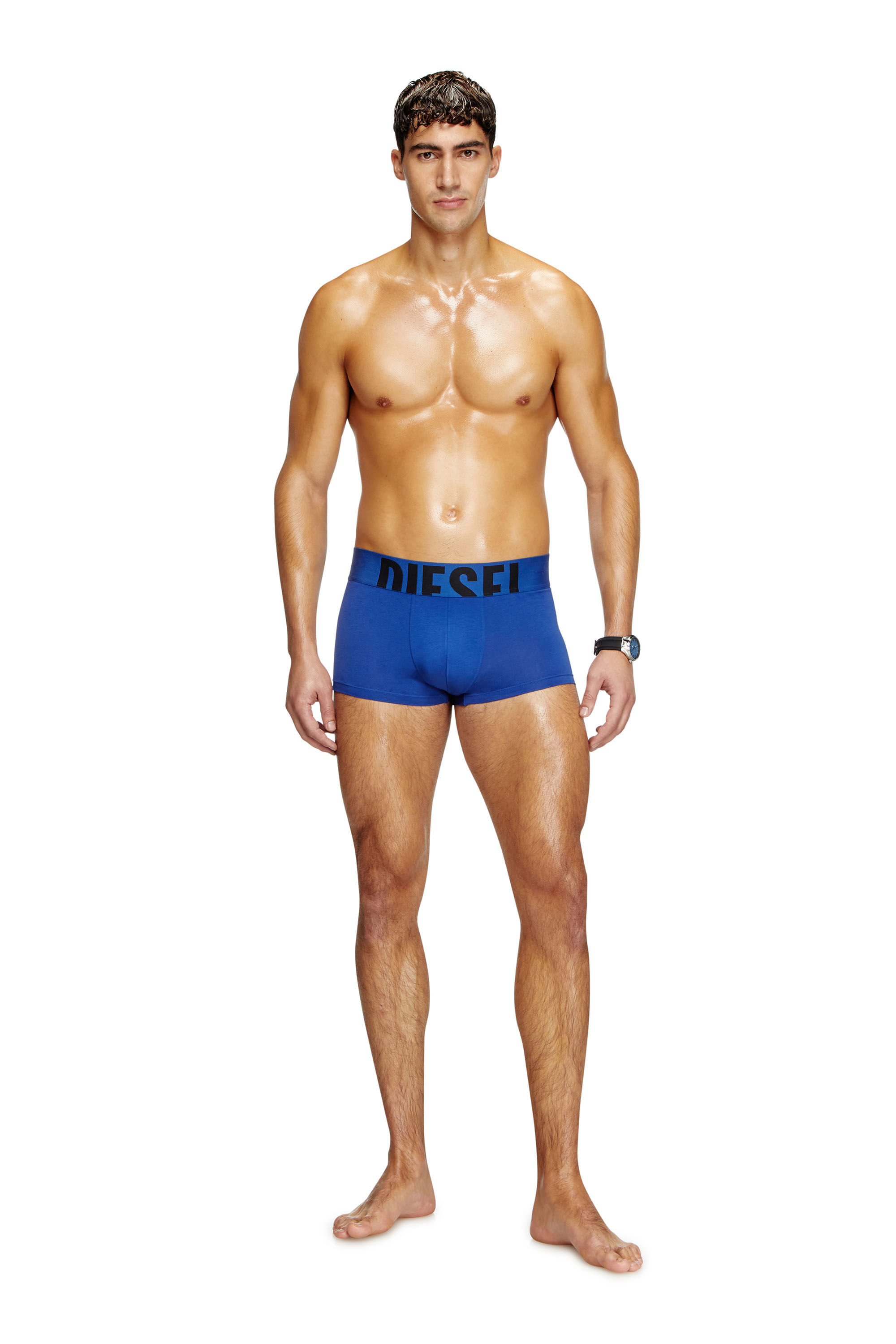 Diesel - DAMIEN-D-POP-55, Man's Boxer briefs with cut-off logo in Blue - 1