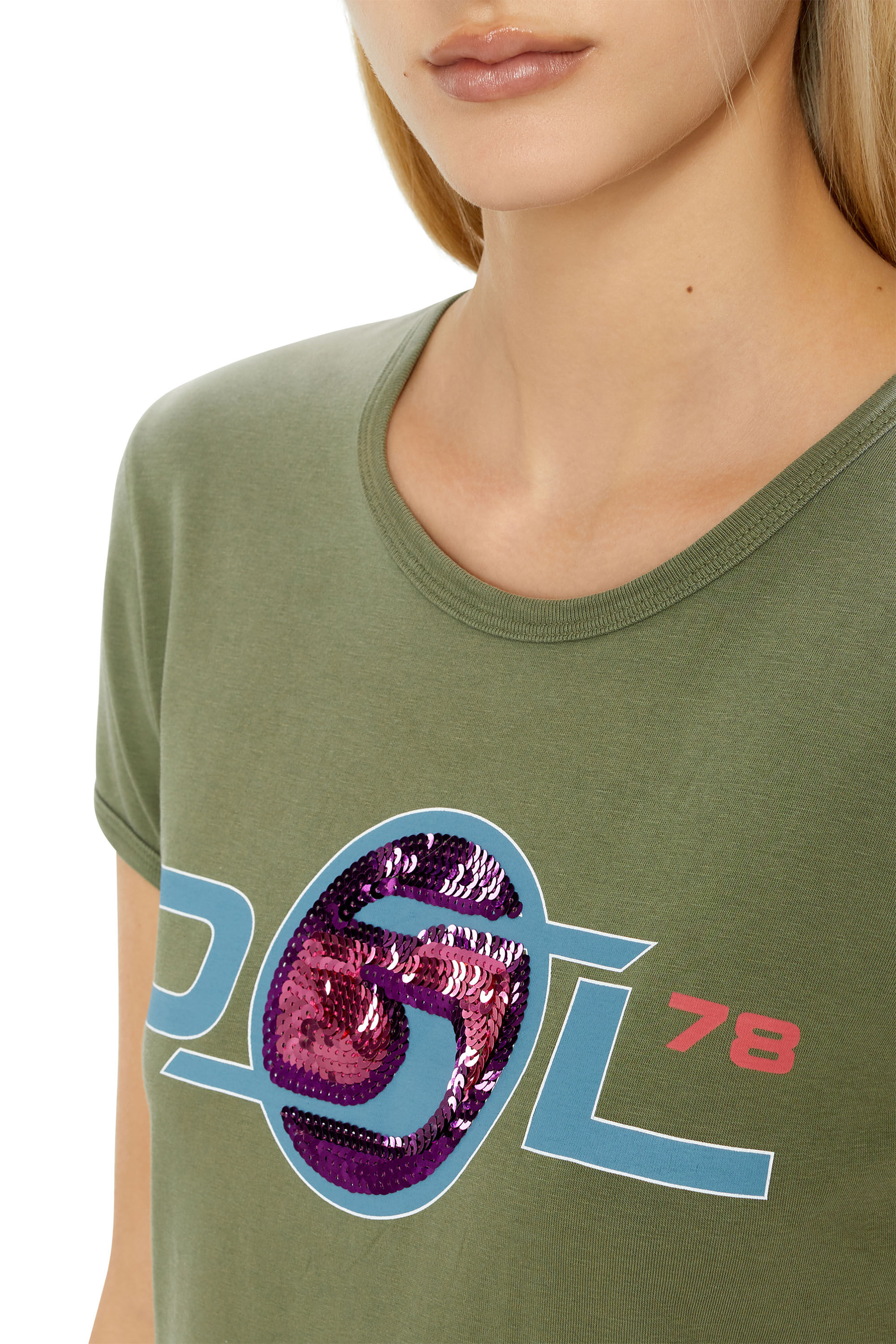 Diesel - T-UNCUTIE-LONG-E2, Olive Green - Image 6