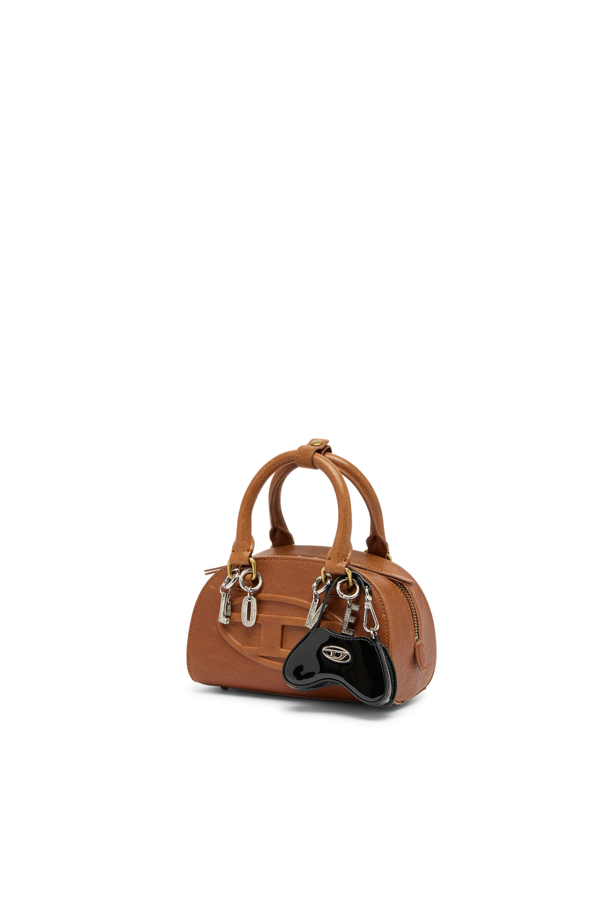 Diesel - 1DR DOME CROSSBODY, Woman's 1DR Dome-Mini bowling bag in pull-up leather in Camel - 7