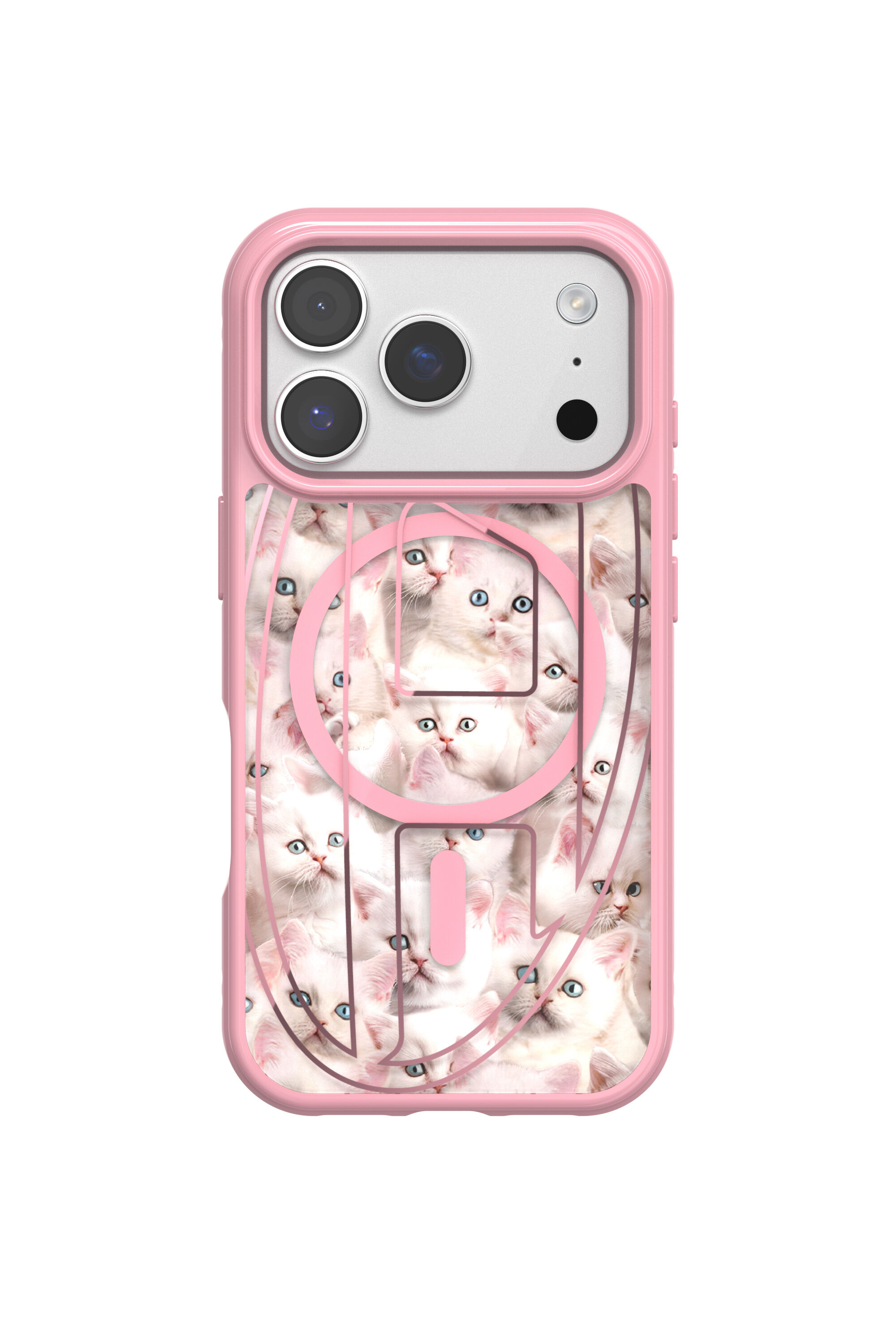 Women's Oval D cats case with magsafe for iPhone 17 Pro | Pink