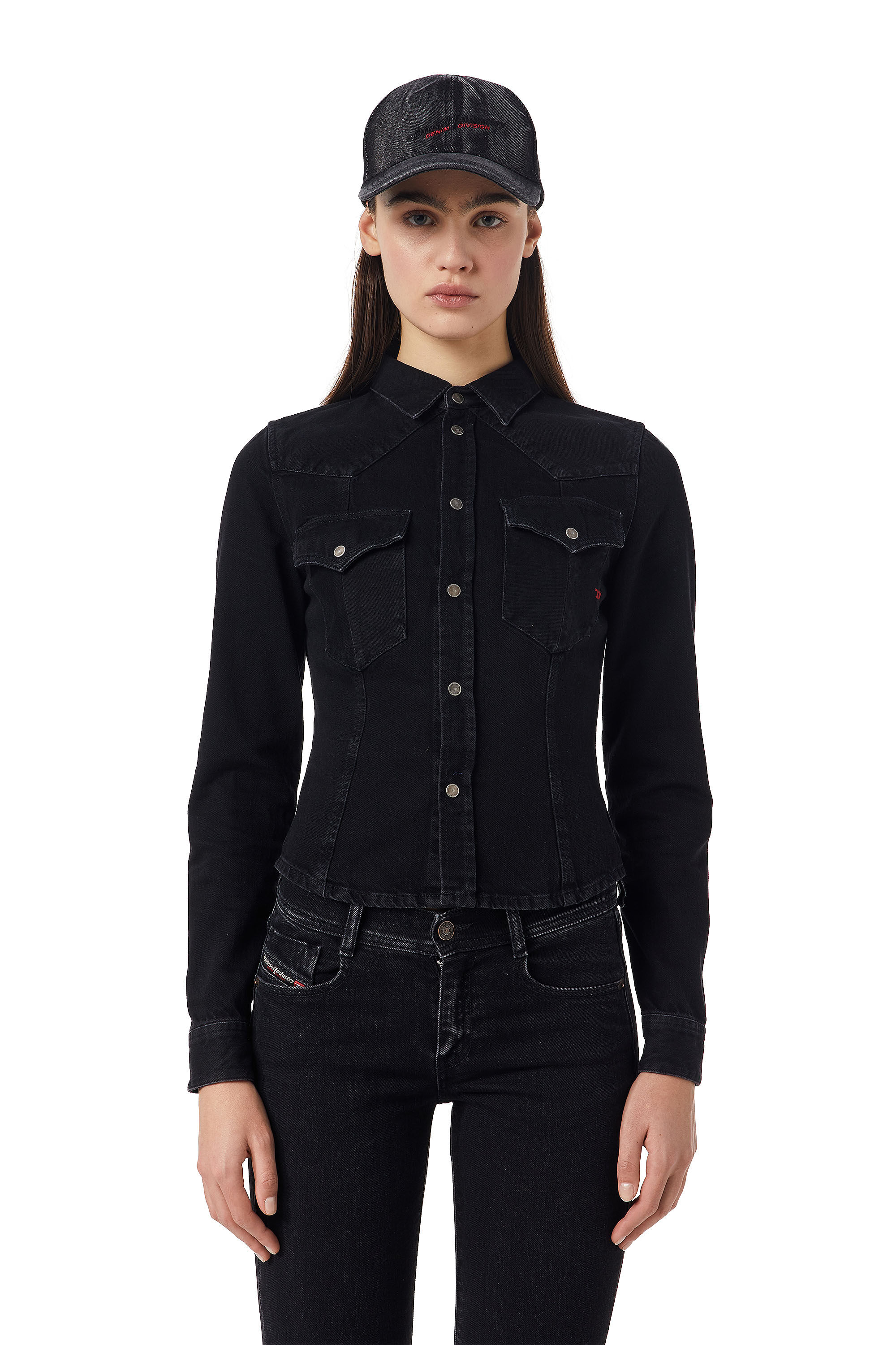 Diesel - DE-RIN WESTERN SHIRT, Black/Dark grey - Image 3