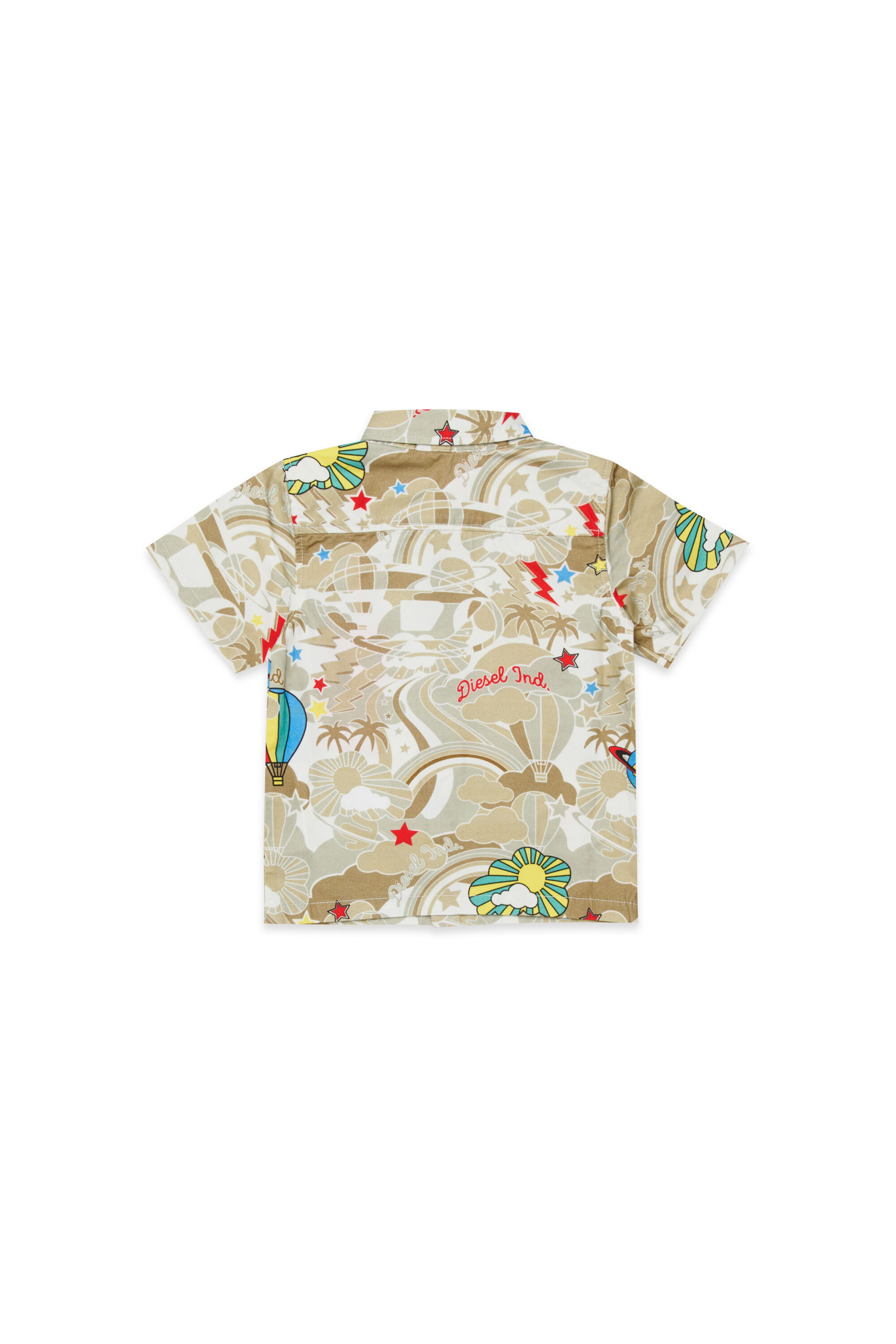 Diesel - CILYB, Man's Short-sleeve shirt with all-over print in Light Brown - 2