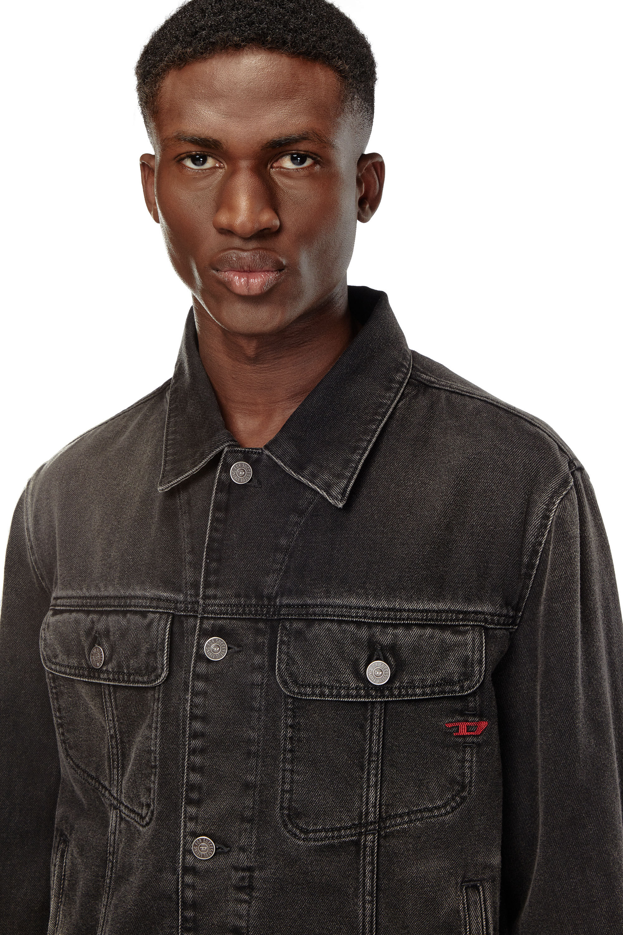 Diesel - D-BARCY, Man's Regular-fit trucker jacket in Black - 5