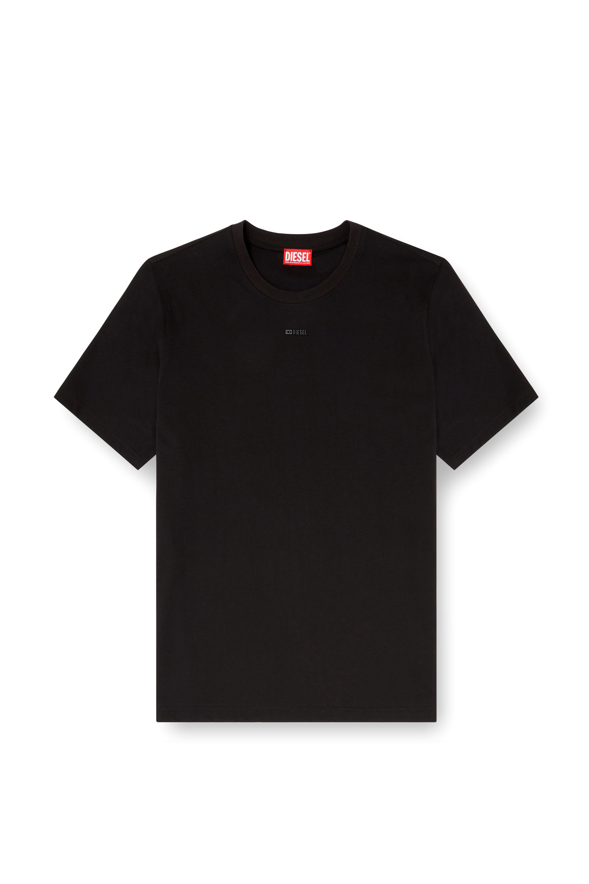 Men's T-shirt with micro metal logo | Black | Diesel