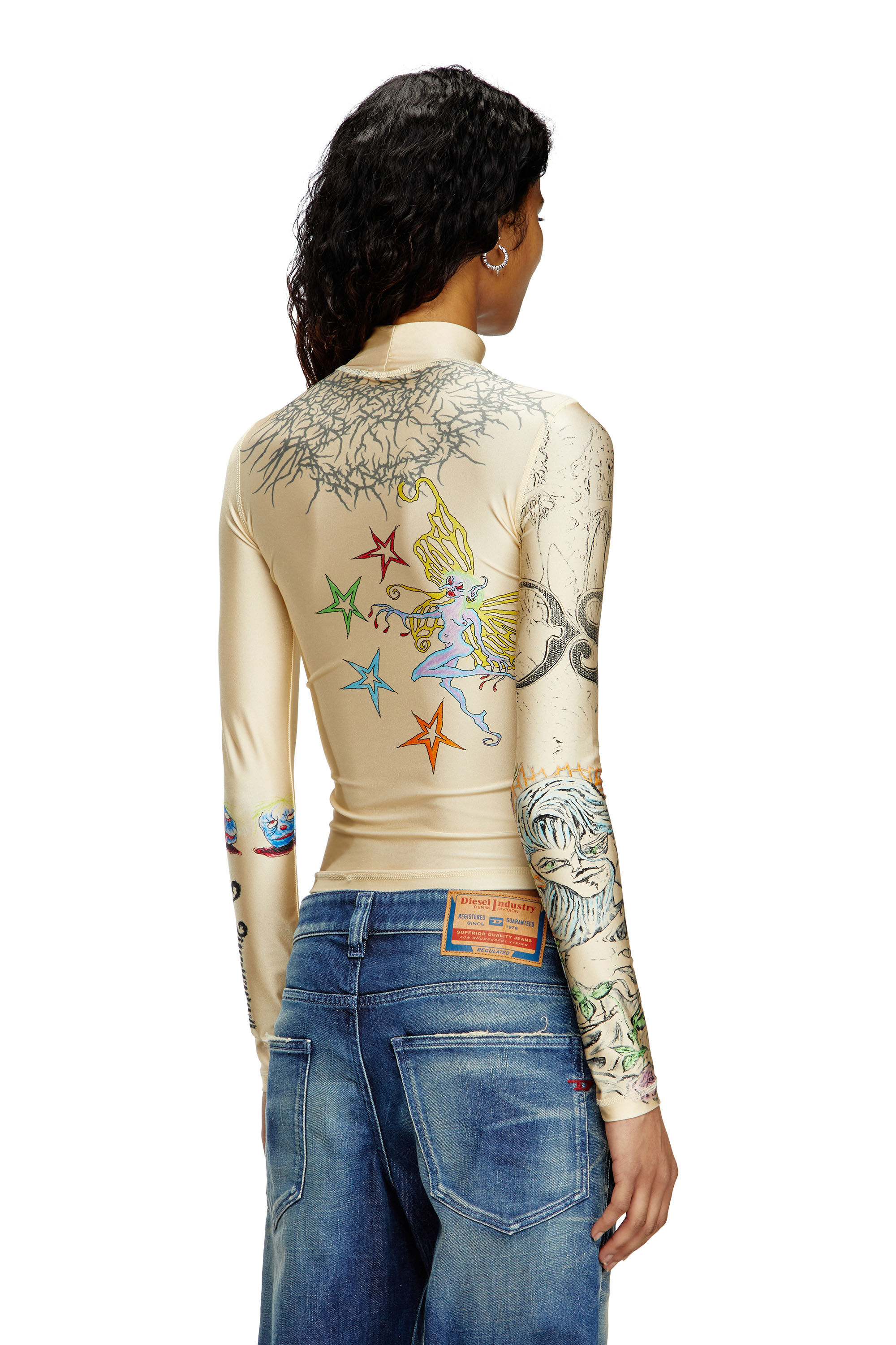 トップス Ameri TATTOOSHEER TOP Ameri（アメリ）の「MEDI FLOWER TATTOO SHEER TOP（Tシャツ