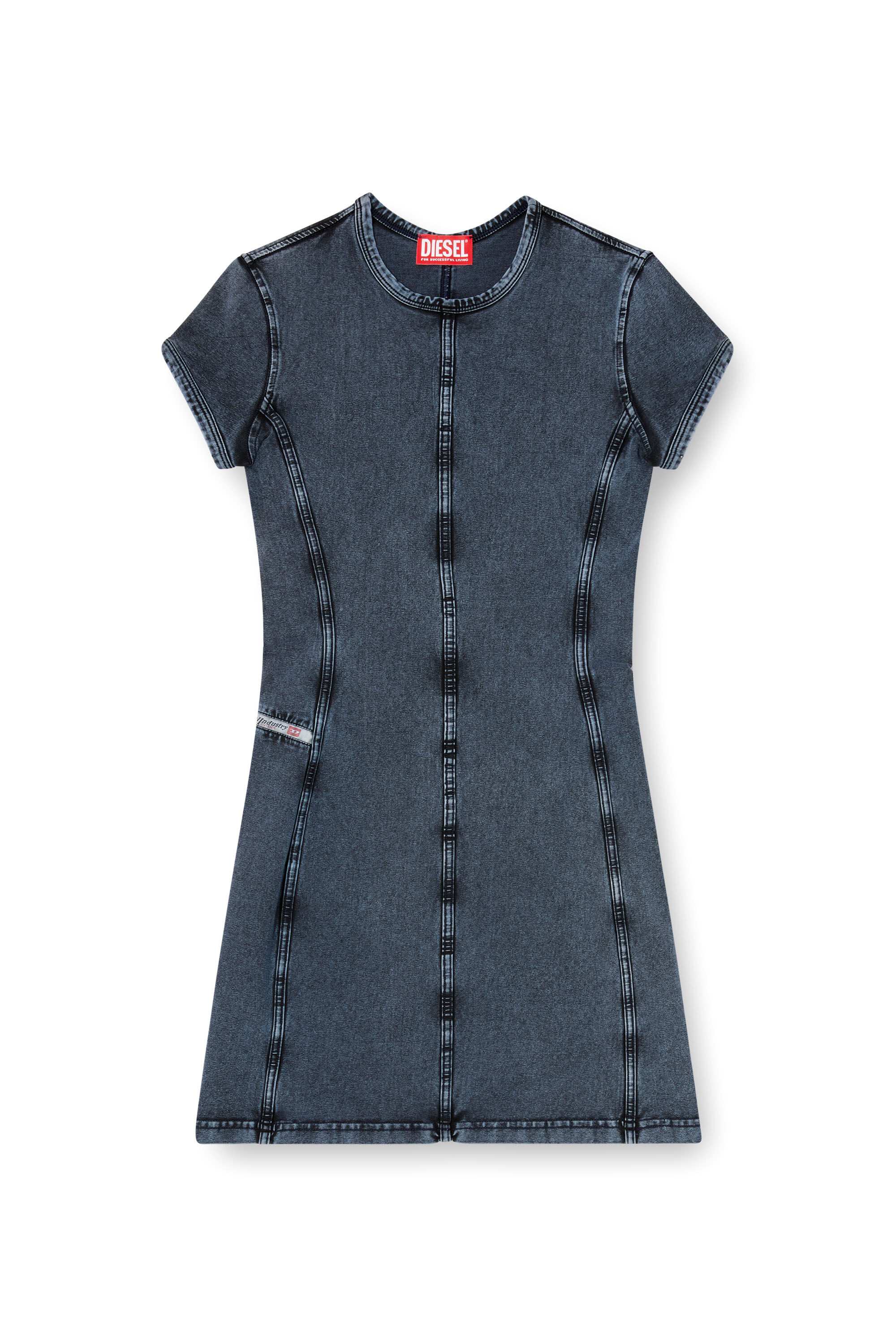 ワンピース DIESEL Woman Dress Denim A195170KIBY 01A Women's Mini dress in denim-look jersey | Blue | Diesel