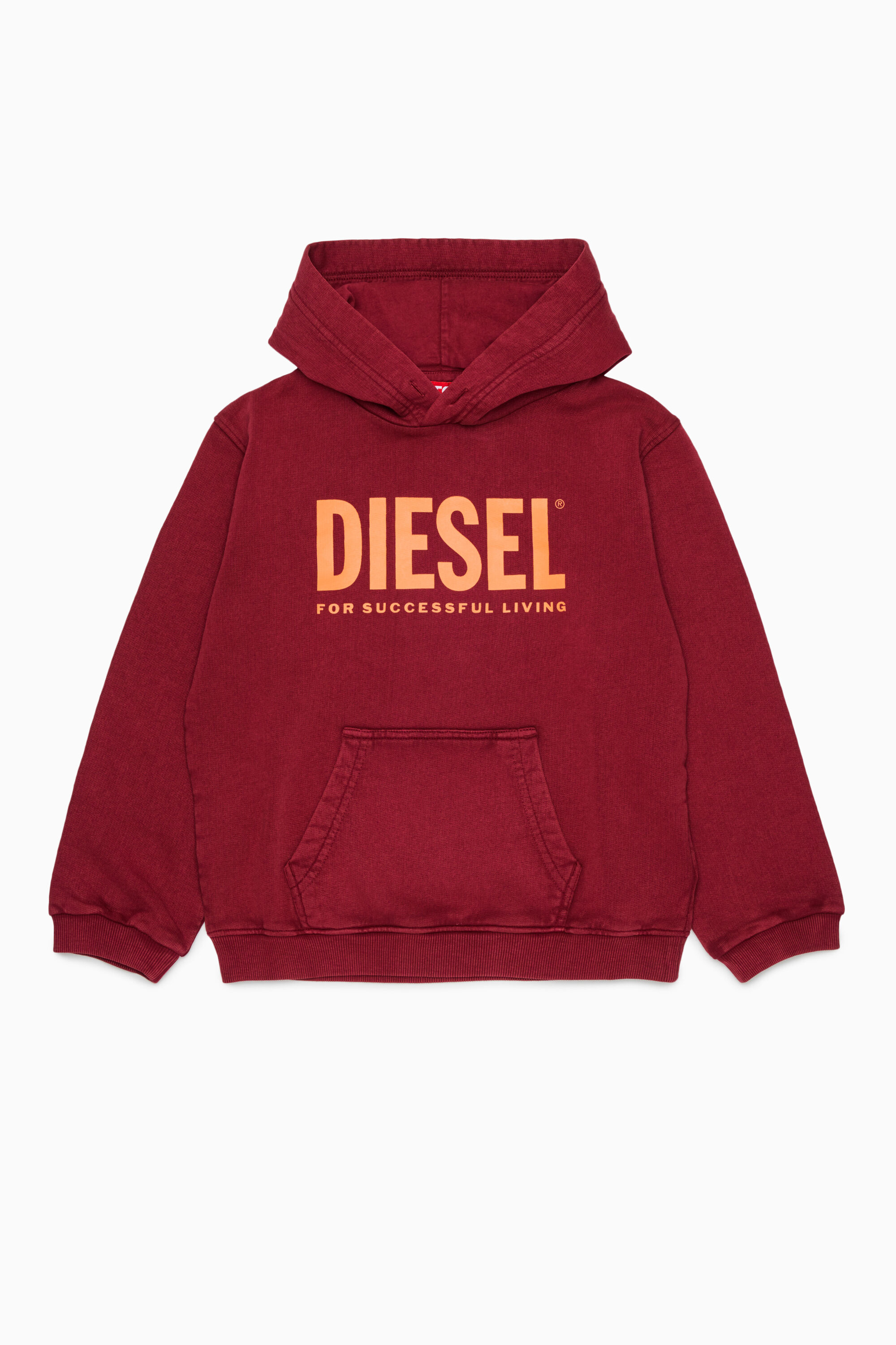 Diesel - STISEL OVER, Man's Hoodie with maxi logo print in Red - 1