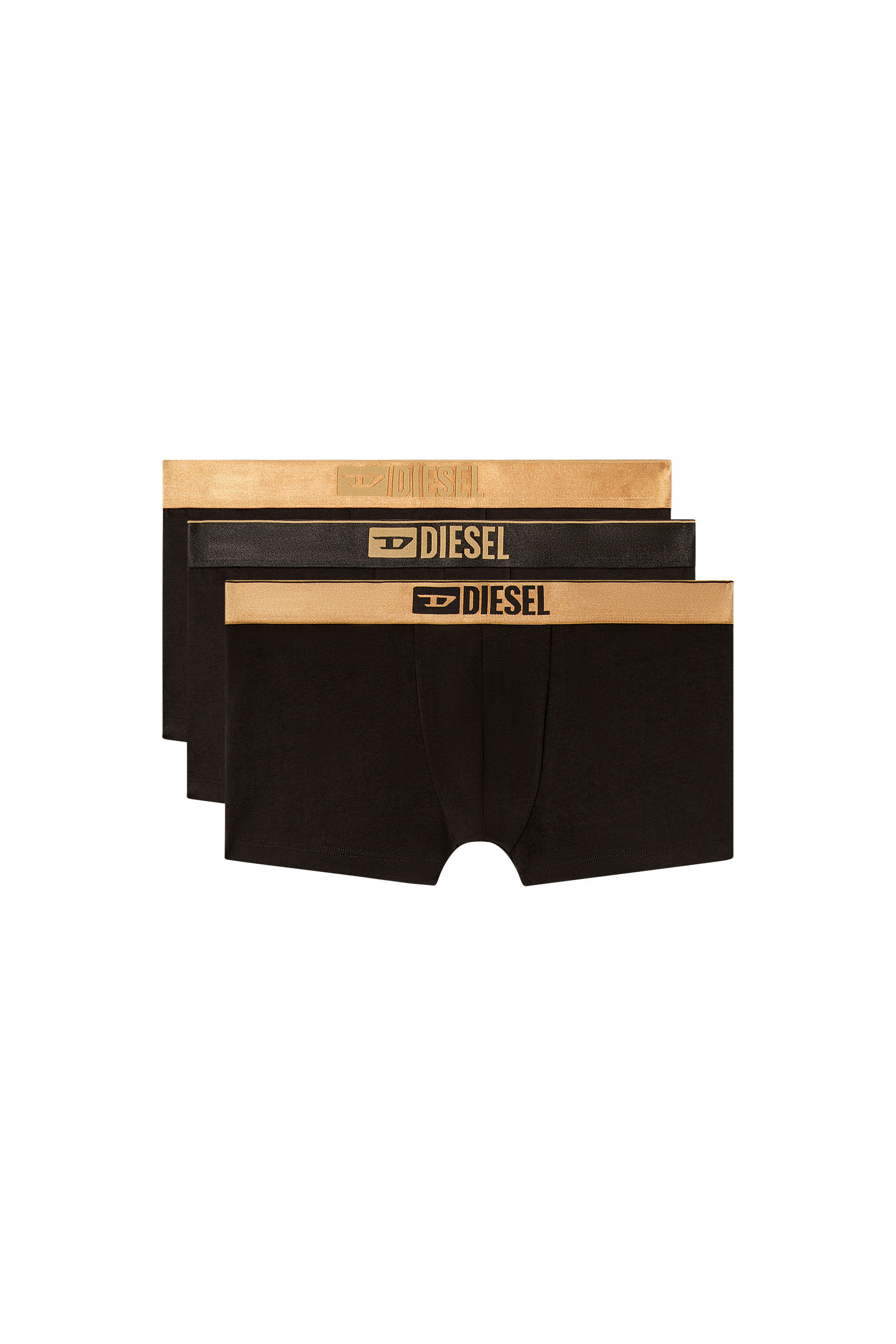 Diesel - DAMIEN-GFT-3PACK, Man's Three-pack metallic boxer briefs in Black/Gold - 2