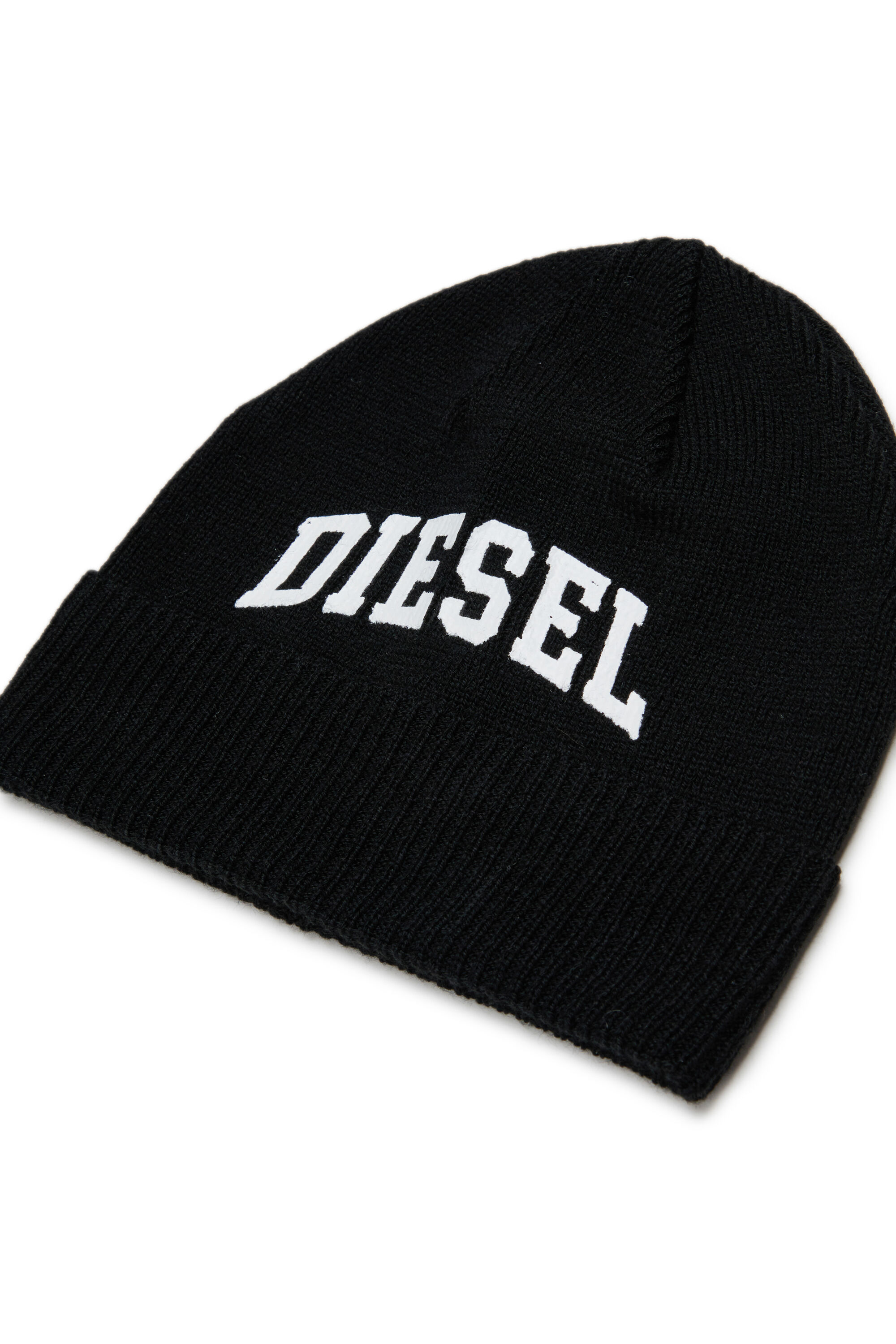 Diesel - FBAND, Unisex's Wool-blend beanie with logo in Black - 3