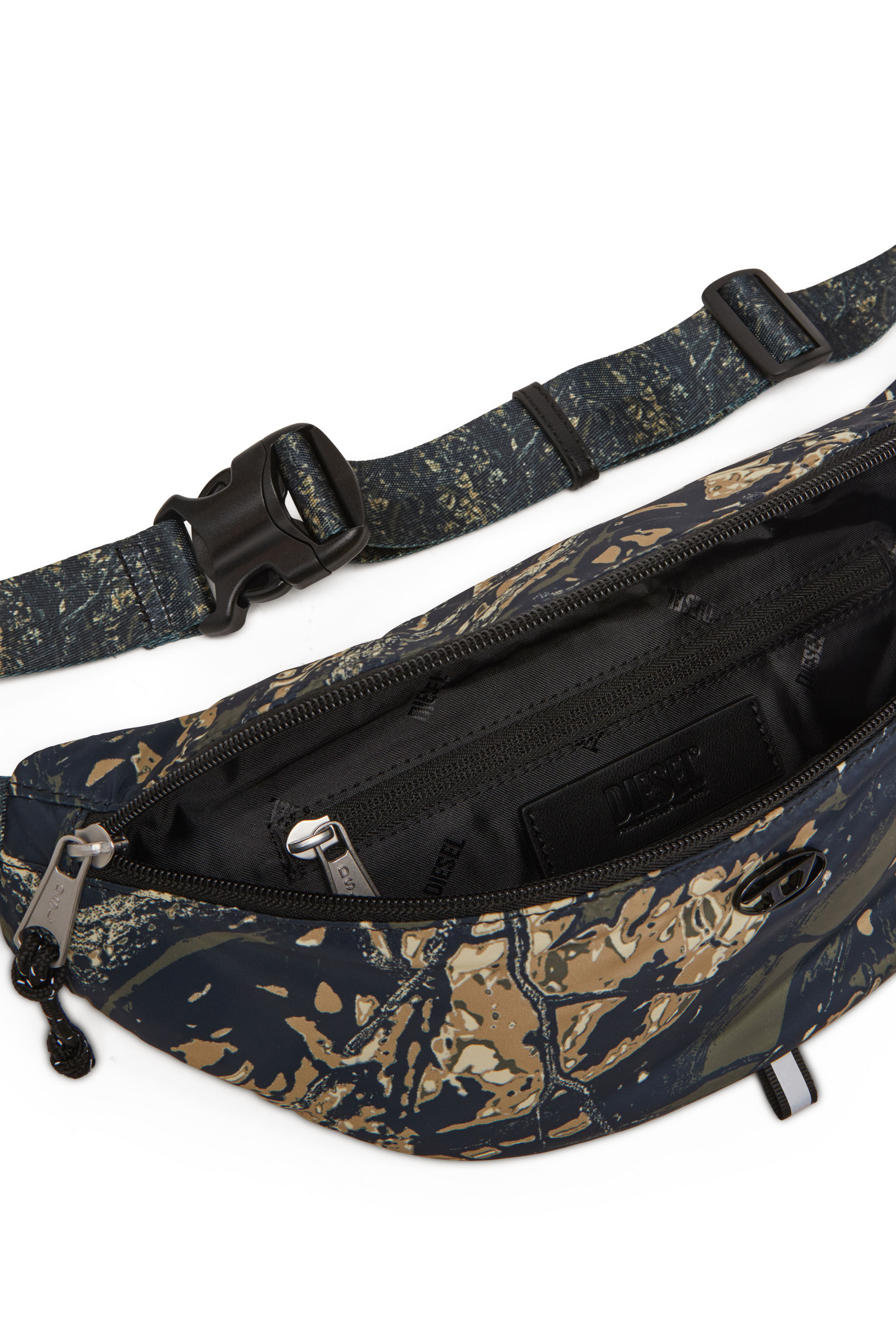 Diesel - D-PACK BELTBAG X, Man's D-Pack-Belt bag in camo-print fabric in Military Green - 2