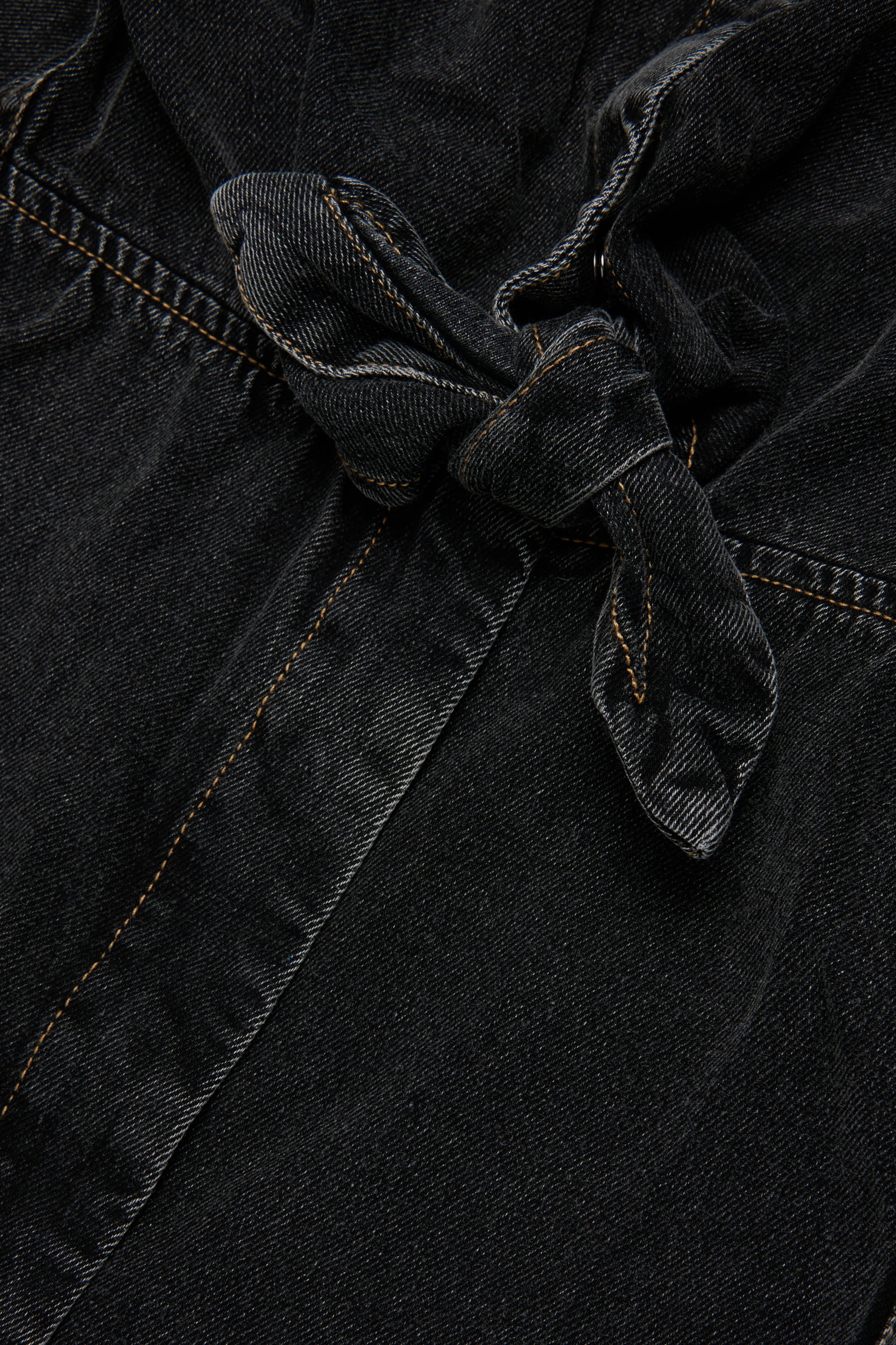 Diesel - DESUSY, Woman's Denim shirt dress with tie-knot waist in Black/Dark grey - 4