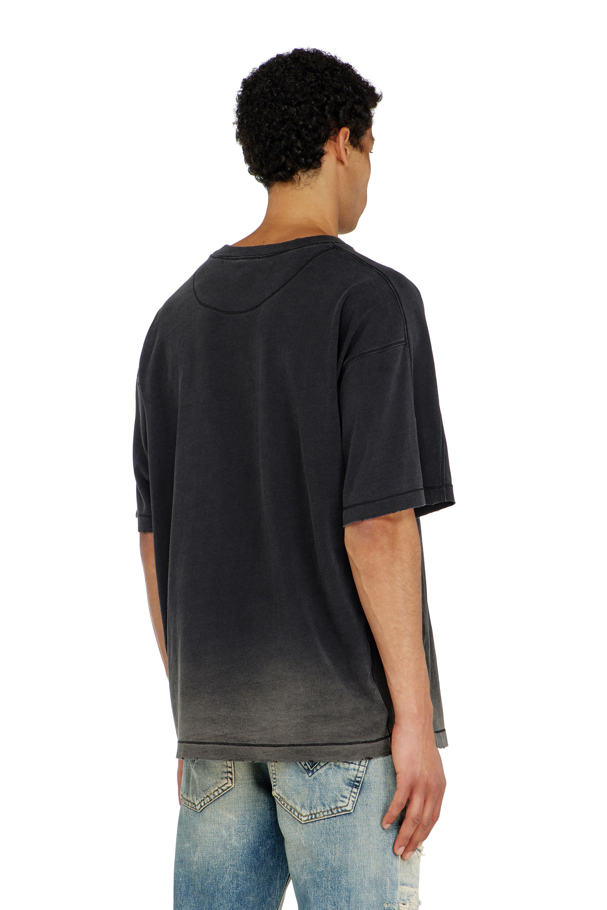 Diesel - T-CROX, Man's Cotton T-shirt with degrad&eacute; effect in null - 4