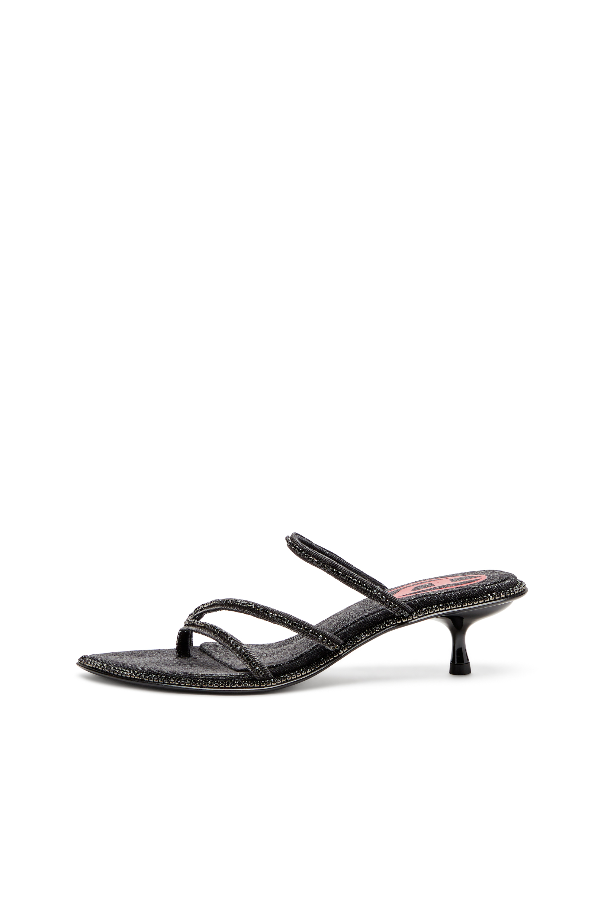 D-HAVANNA KITTIE, Black Diesel - D-HAVANNA KITTIE, Woman's D-Havanna-Kitten-heel mules in crystal denim in Black - 6