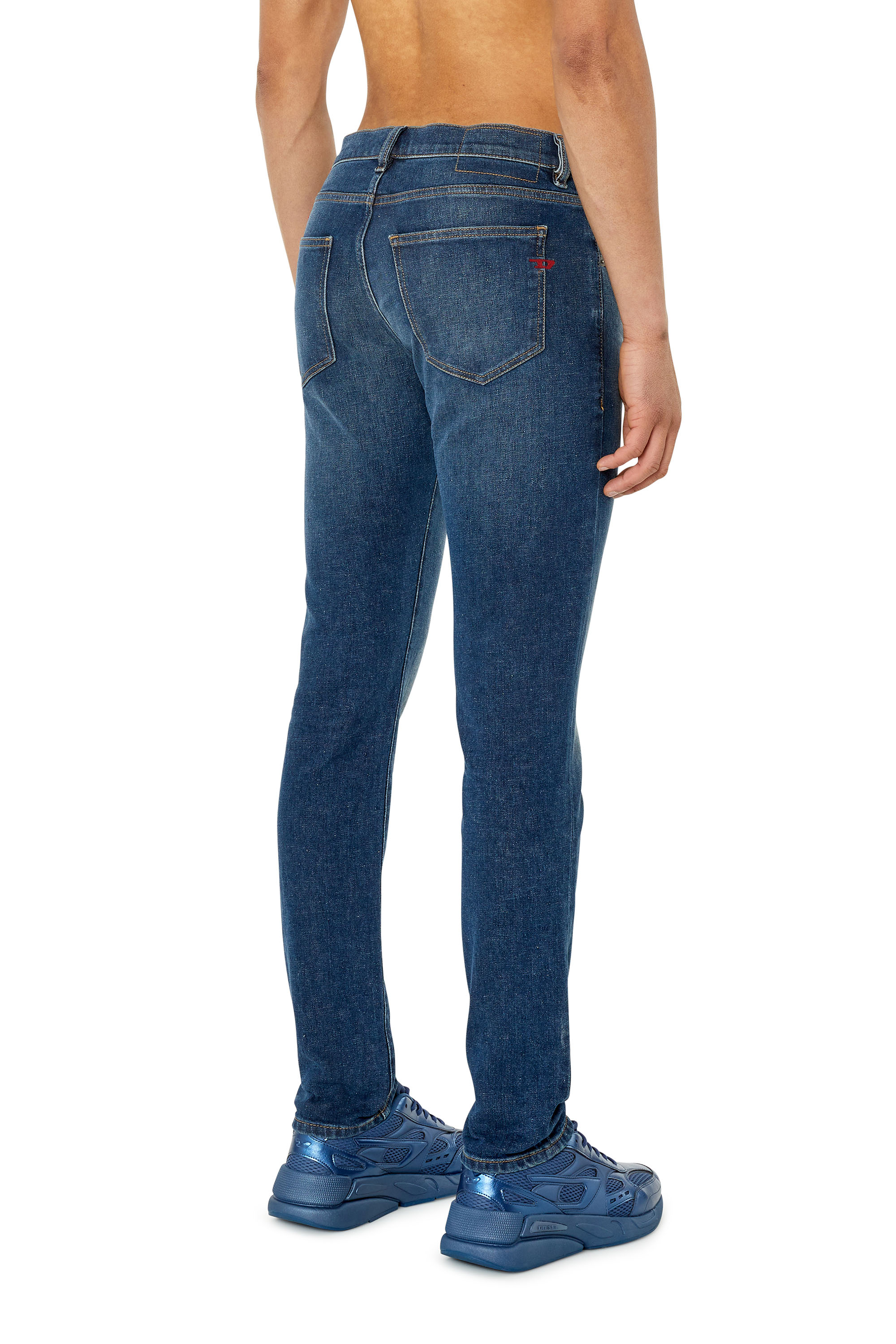 Diesel - 2019 D-Strukt 09F39 Slim Jeans, Dark Blue - Image 3