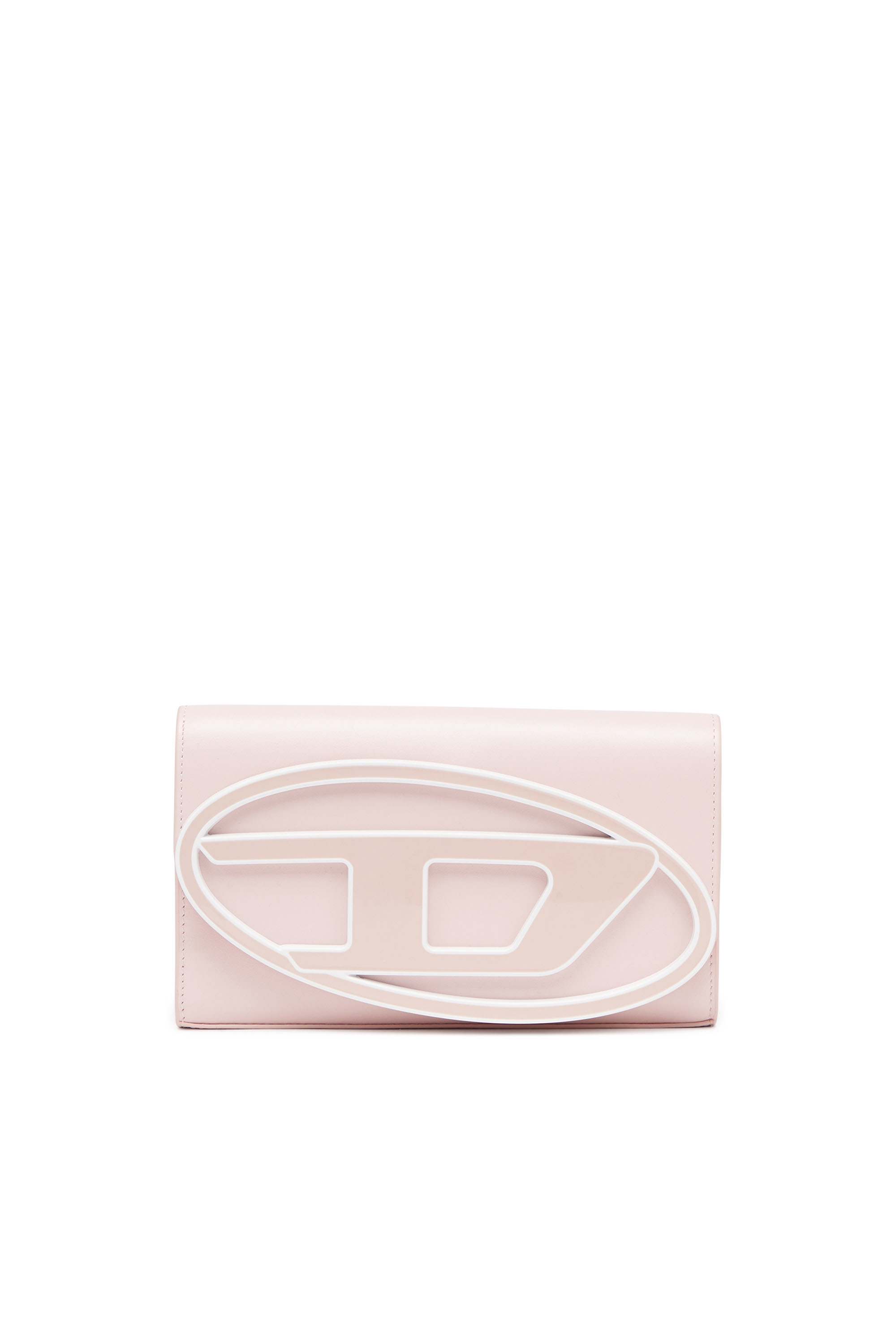 Diesel - 1DR WALLET STRAP, Woman Wallet purse in pastel leather in Pink - Image 1