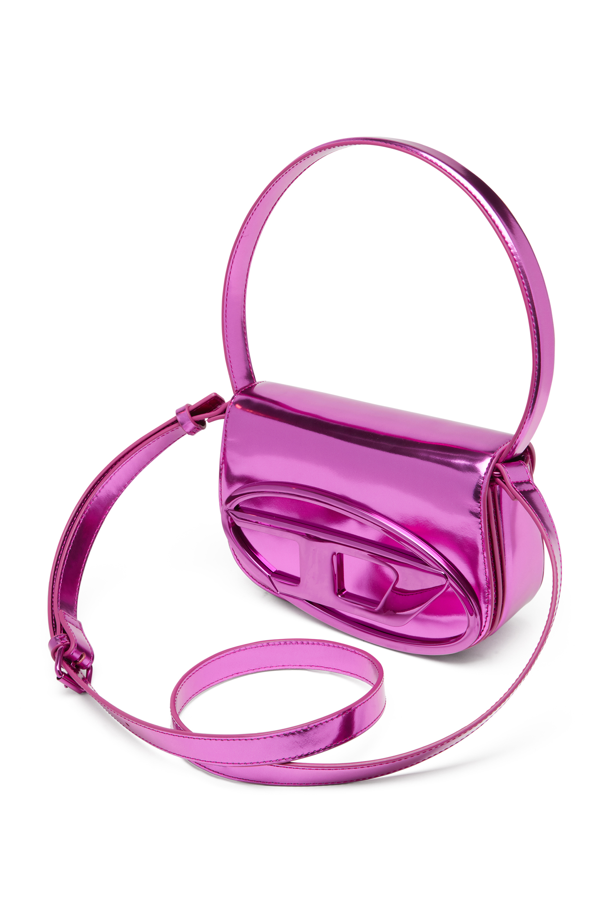 Diesel - 1DR, Woman's 1DR-Iconic shoulder bag in mirrored leather in Hot pink - 6