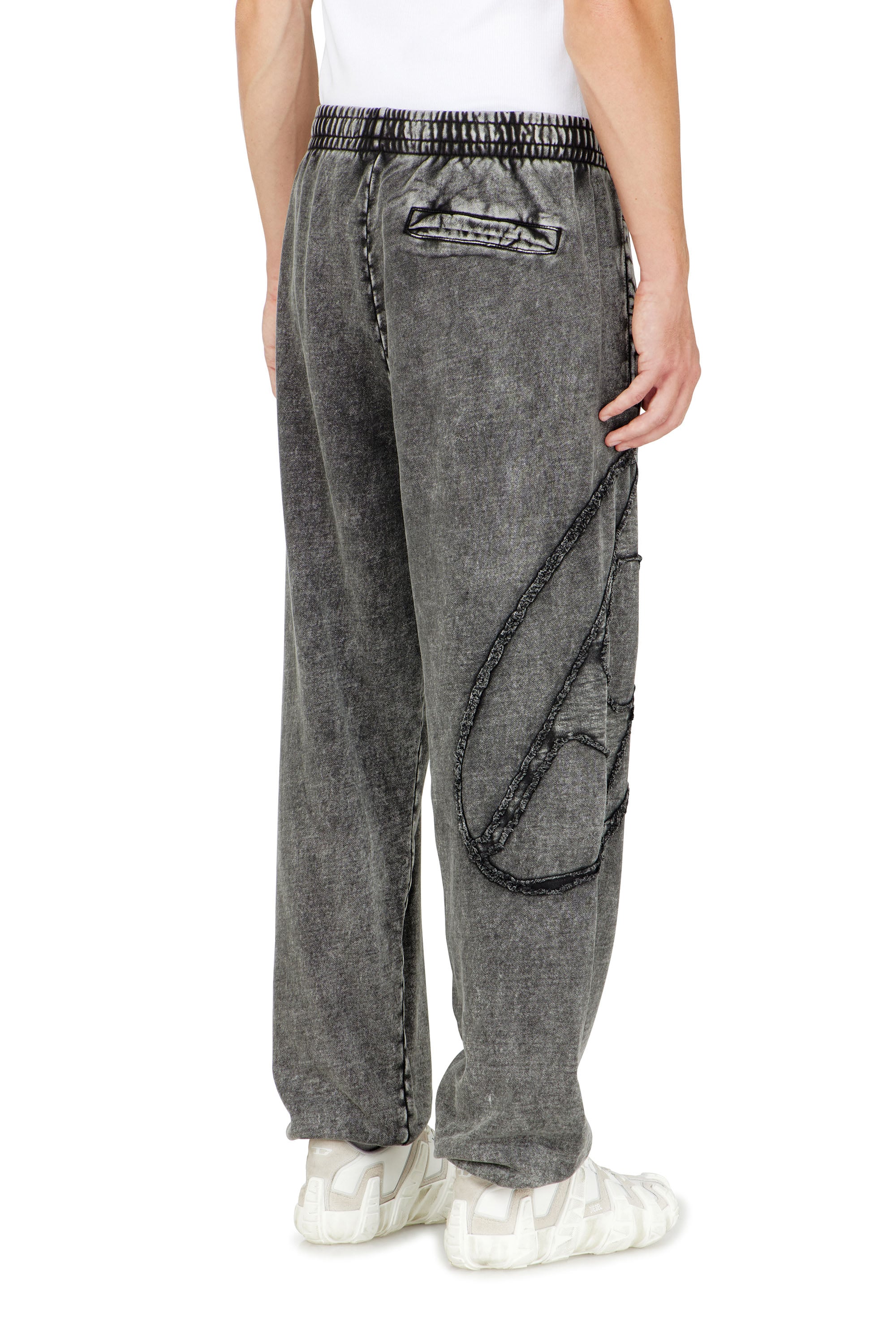 Diesel - P-MARKY-DEN, Man's Organic cotton sweatpants with Oval D patch in Dark grey - 3