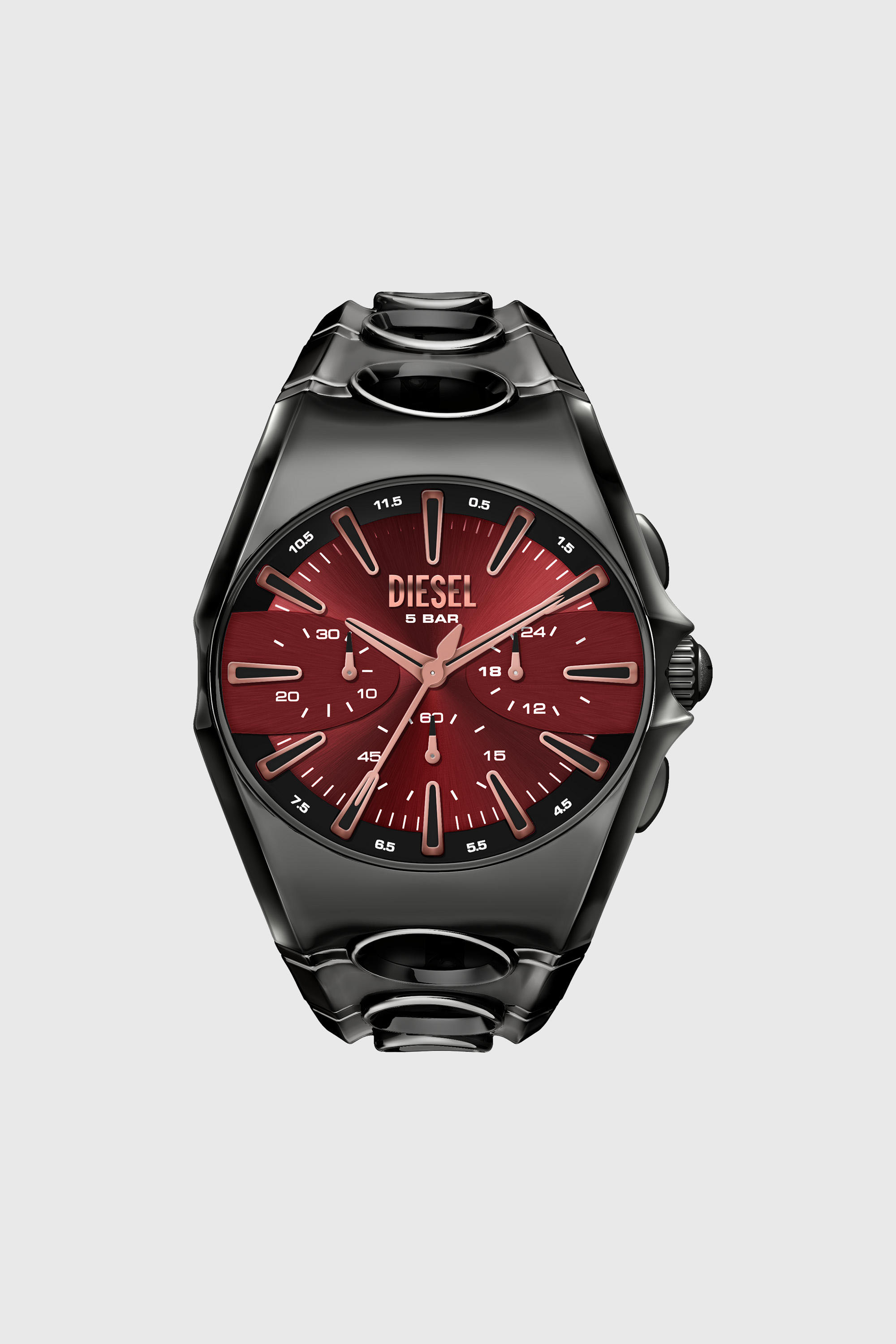 Diesel - DZ4726 WATCH, Man's D-Curve gunmetal stainless steel watch in Black - 1