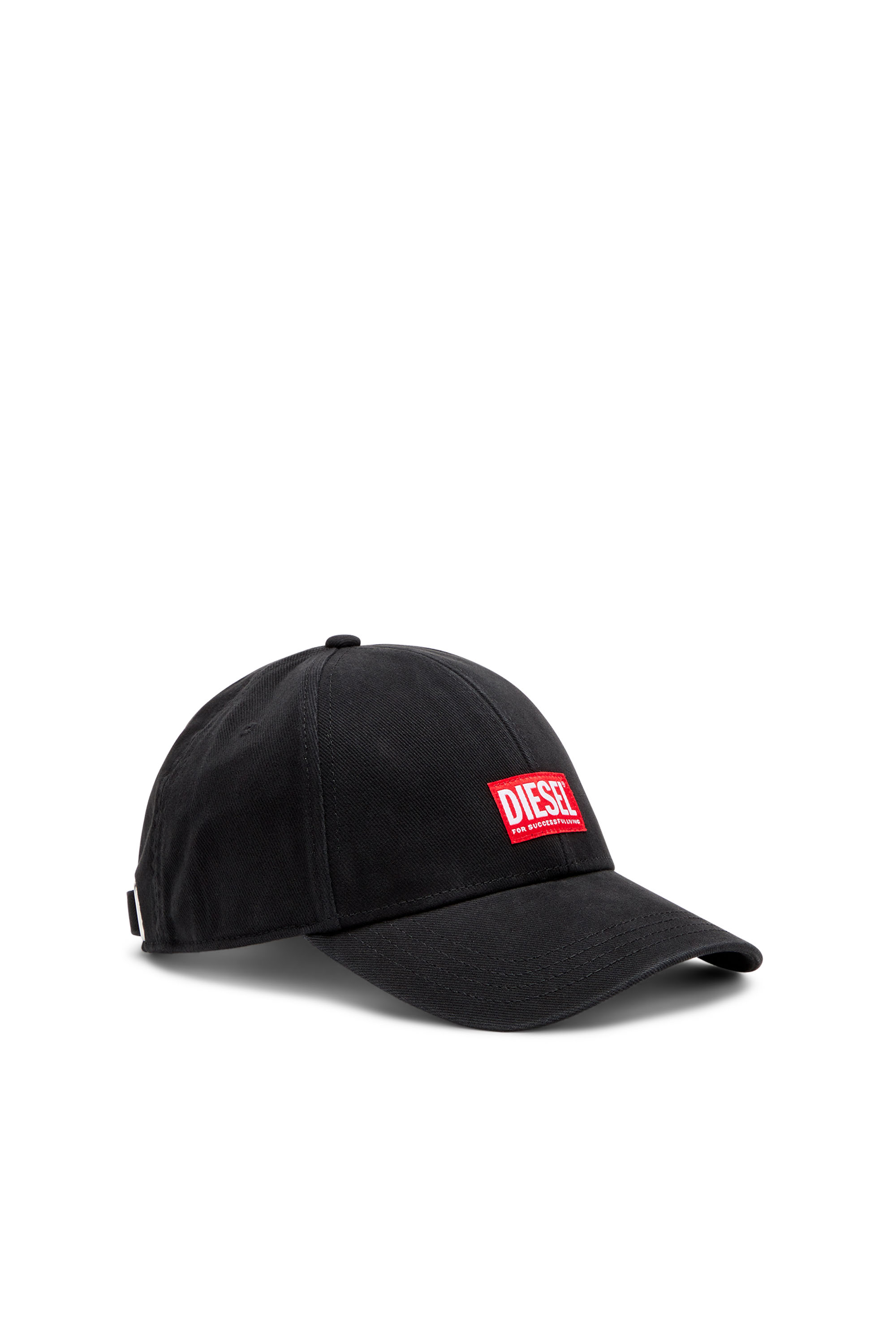 Diesel - CORRY-JACQ-WASH, Man Baseball cap with logo patch in Black - Image 1