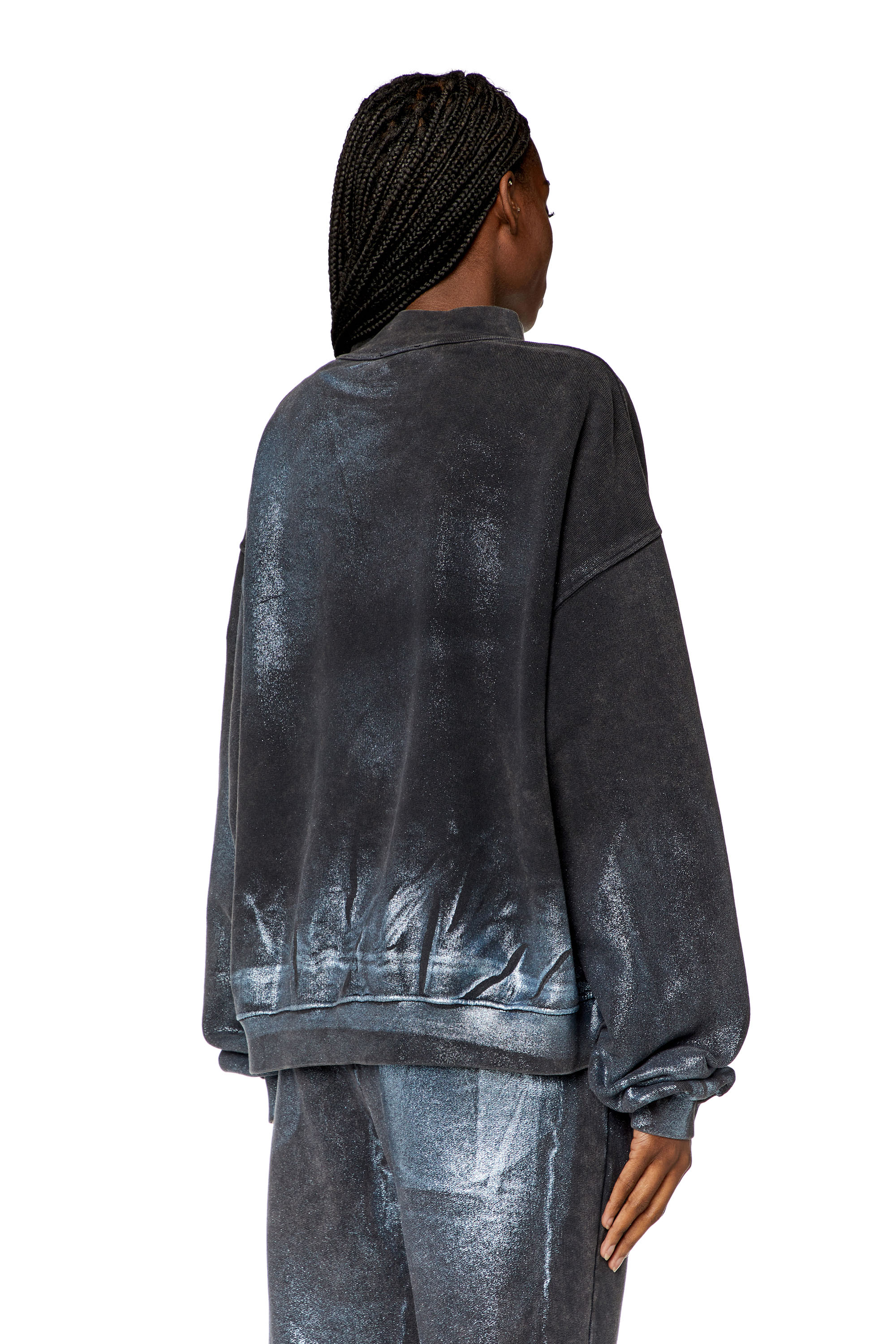 Diesel - F-ALEXAN, Woman Faded metallic sweatshirt in Multicolor - Image 4