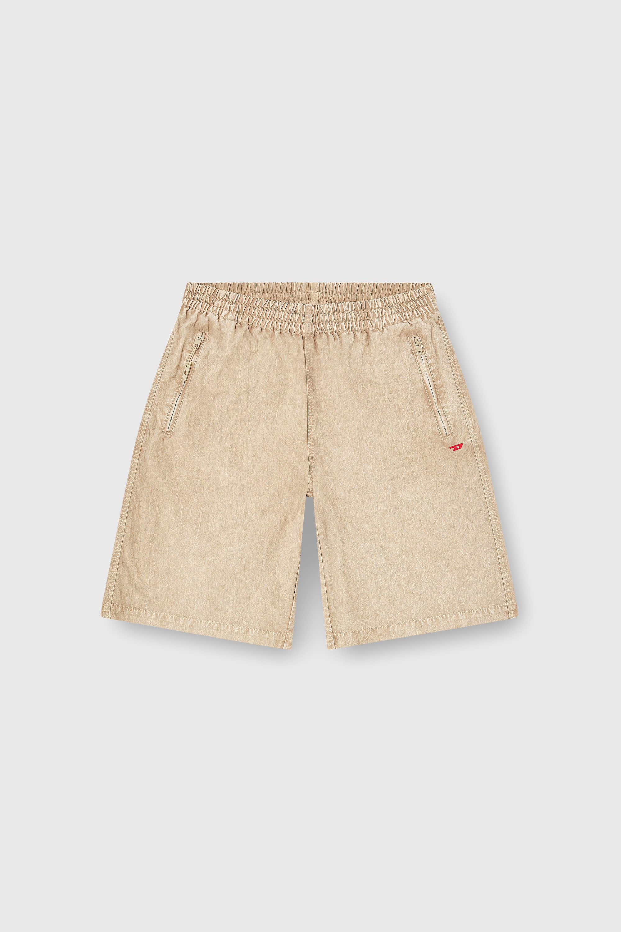 Diesel - P-THECK-SHORT-PLBH, Man's Treated nylon shorts in Beige - 2