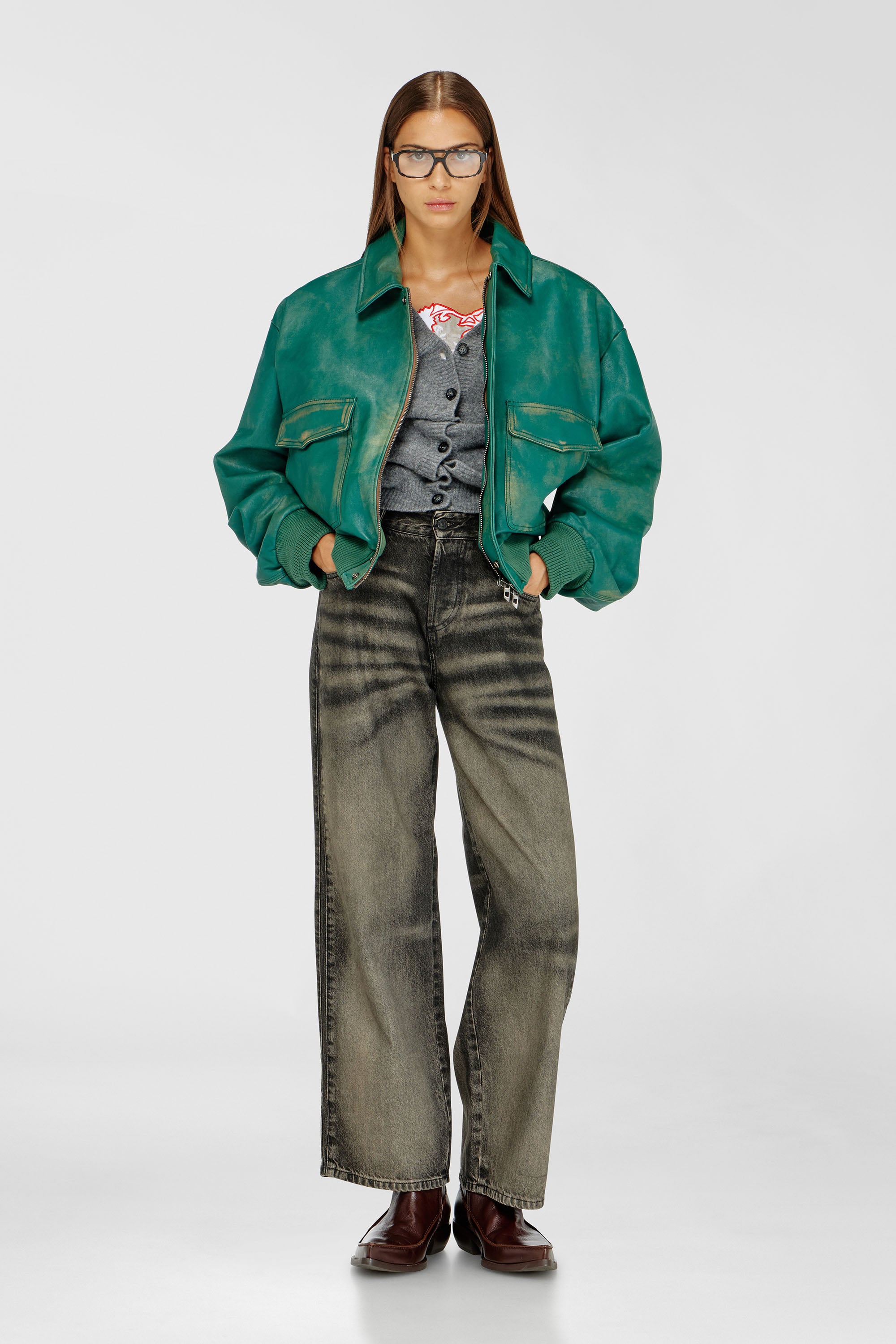Diesel - Unisex's Relaxed Jeans 1982 D-Hakou 09R33, Black/Dark grey - 7