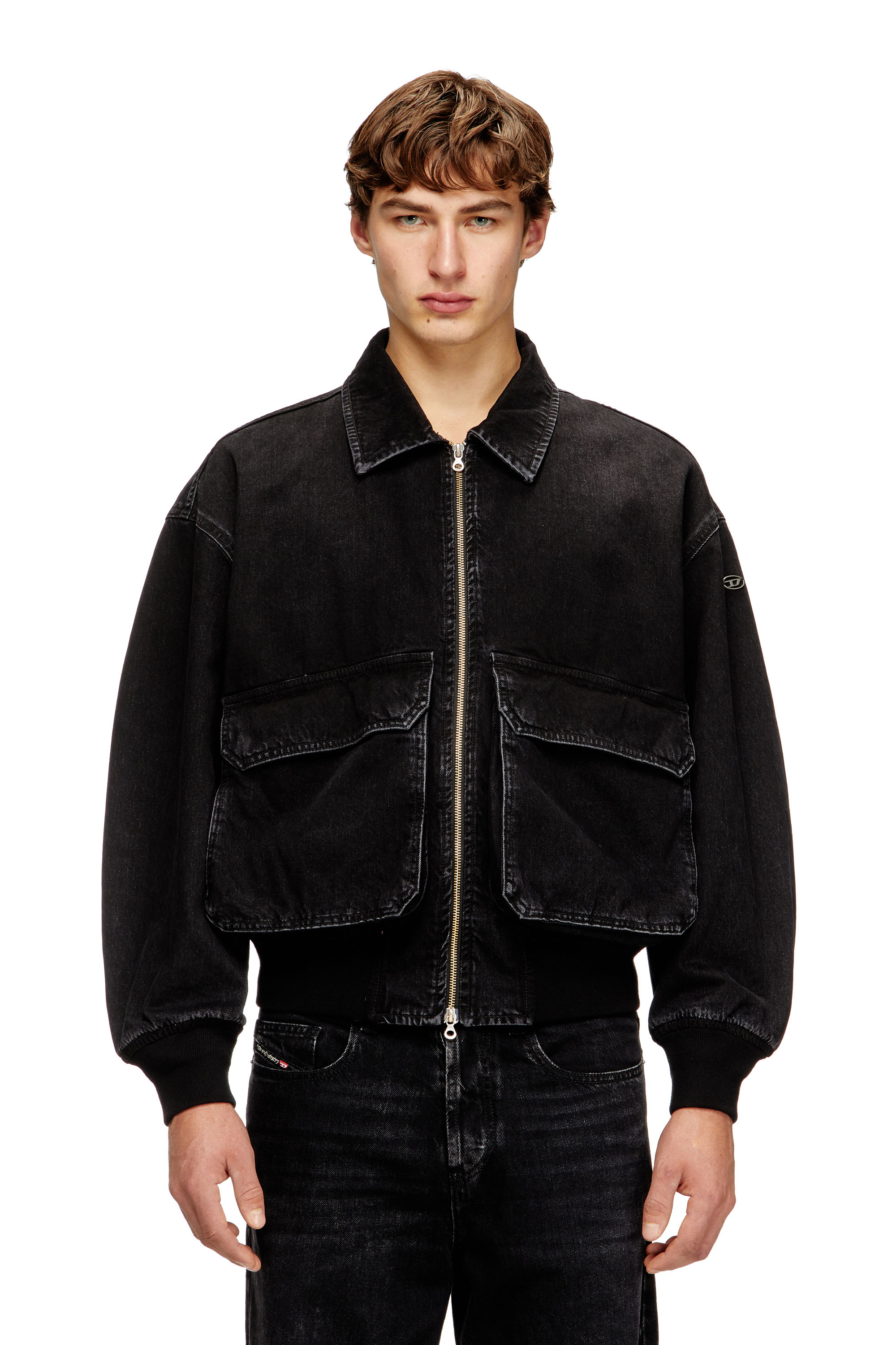 Diesel - D-KURZ, Unisex's Jacket in DNA denim in Black - 1