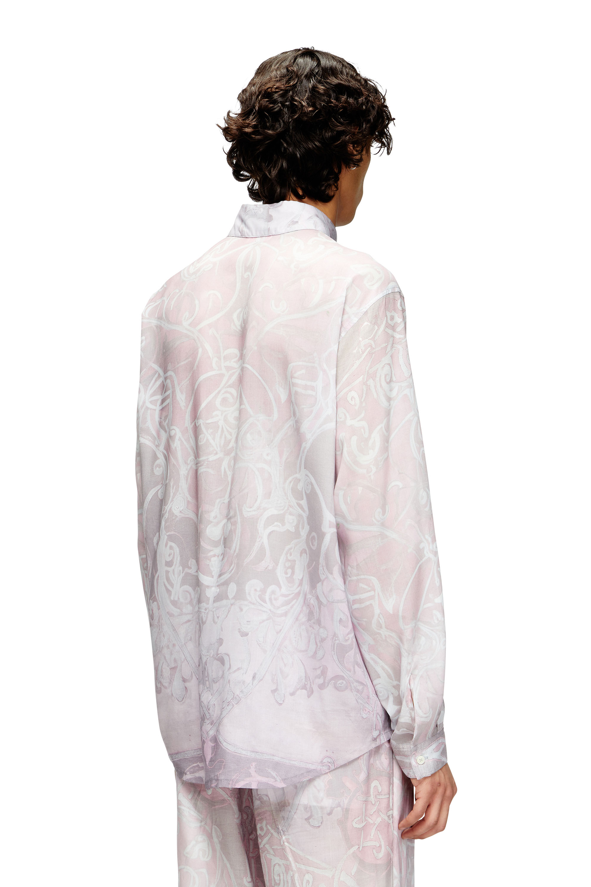 Diesel - S-SIMPLY-A-AJFW, Unisex's Shirt with medieval print in Pink - 4