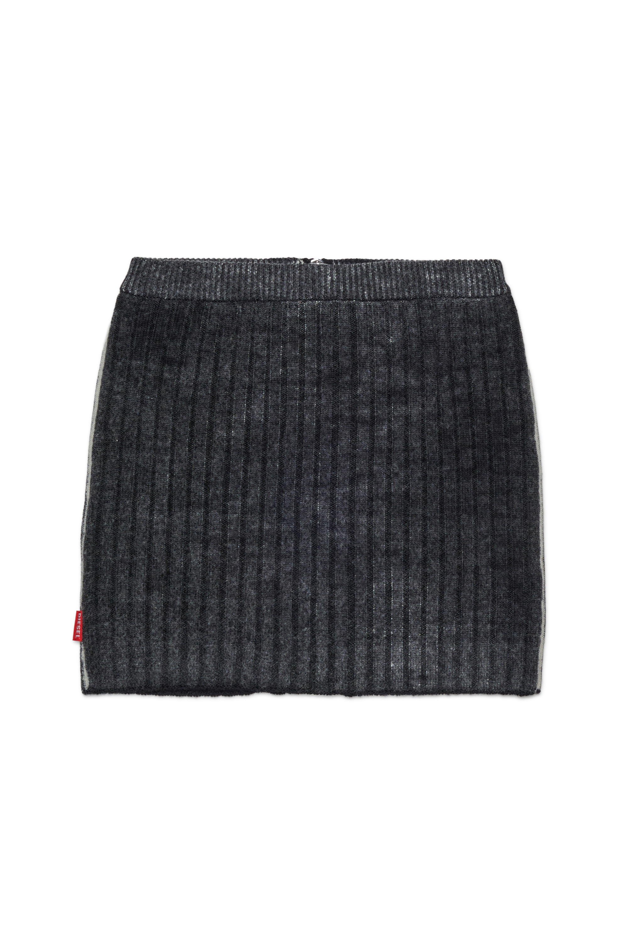 Diesel - GMASI, Woman's Wool skirt with central zipper in Black - 2