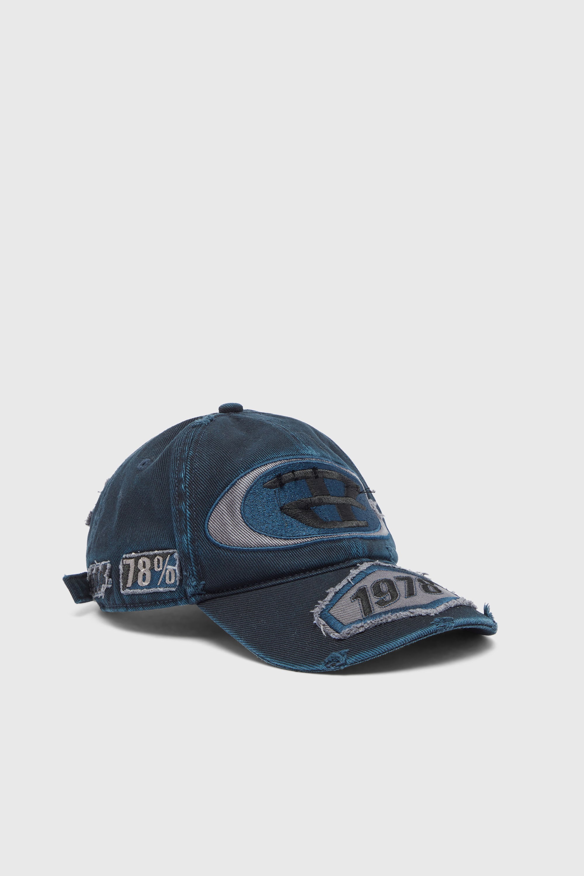 Diesel - C-BRAFF, Unisex's Baseball cap with embroidered patches in Blue - 1