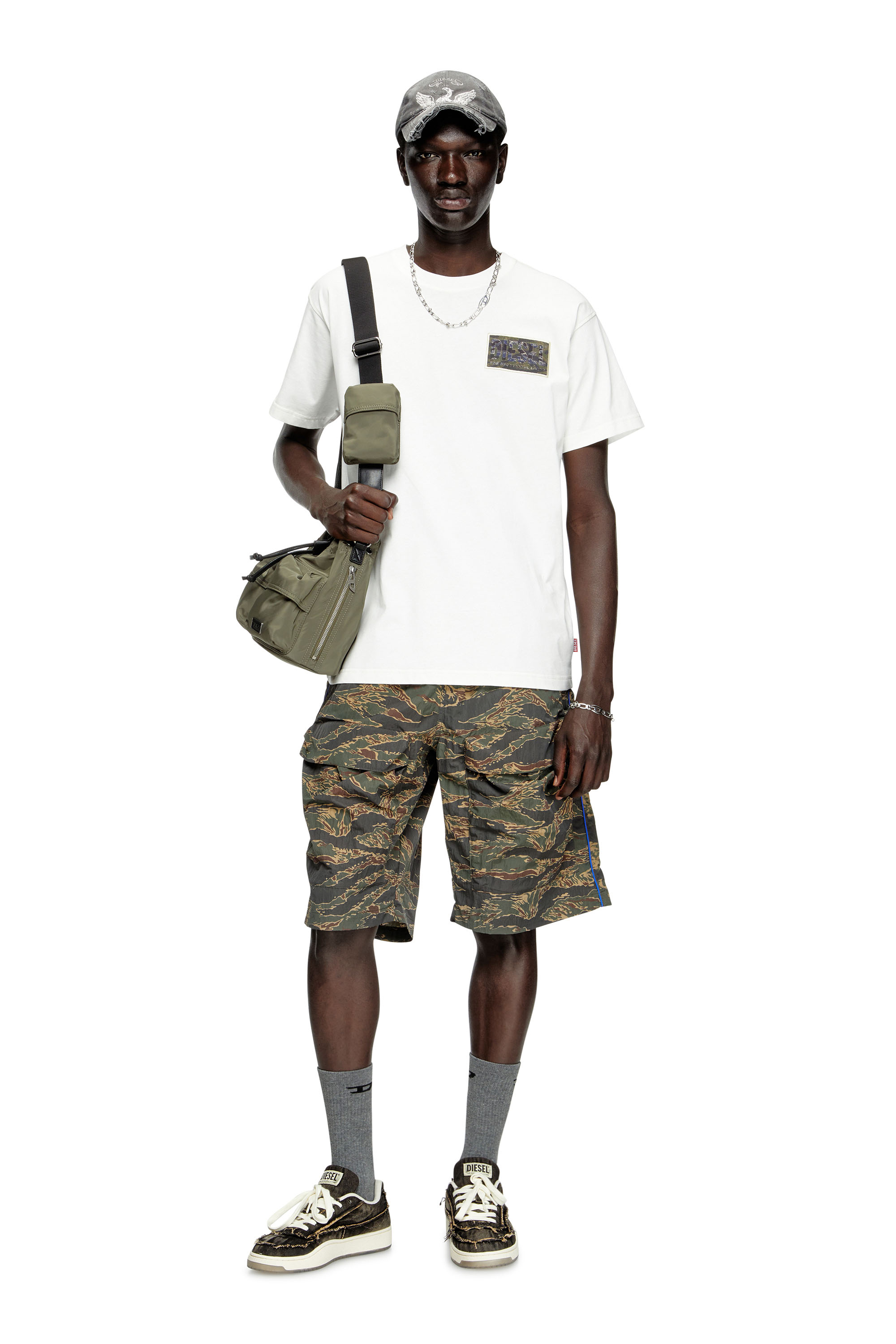 Diesel - T-NORM-T3, Man's T-shirt with camo logo patch in null - 2