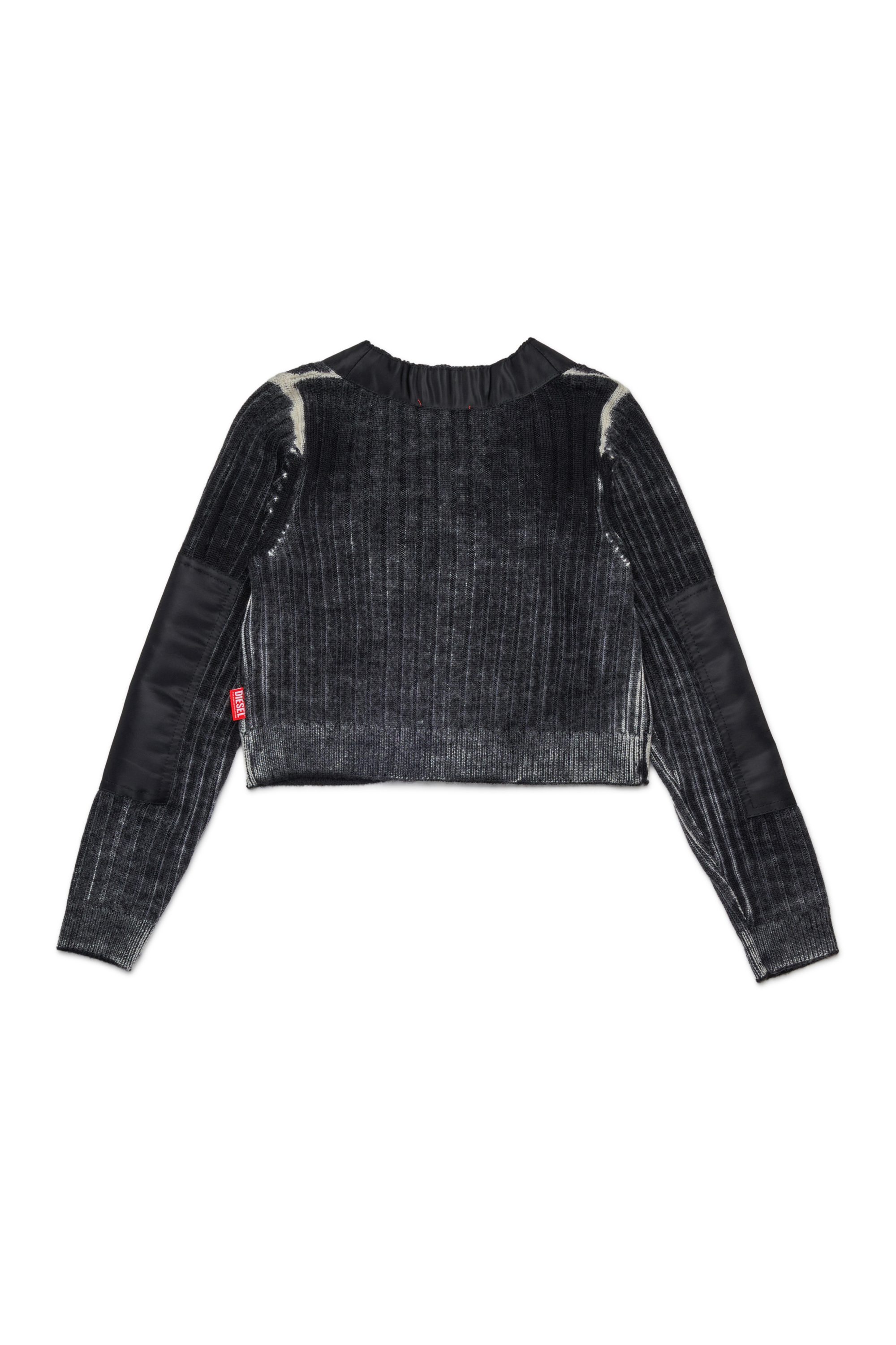 Diesel - KMASERA, Woman's Wool sweater with front zipper in Black - 2
