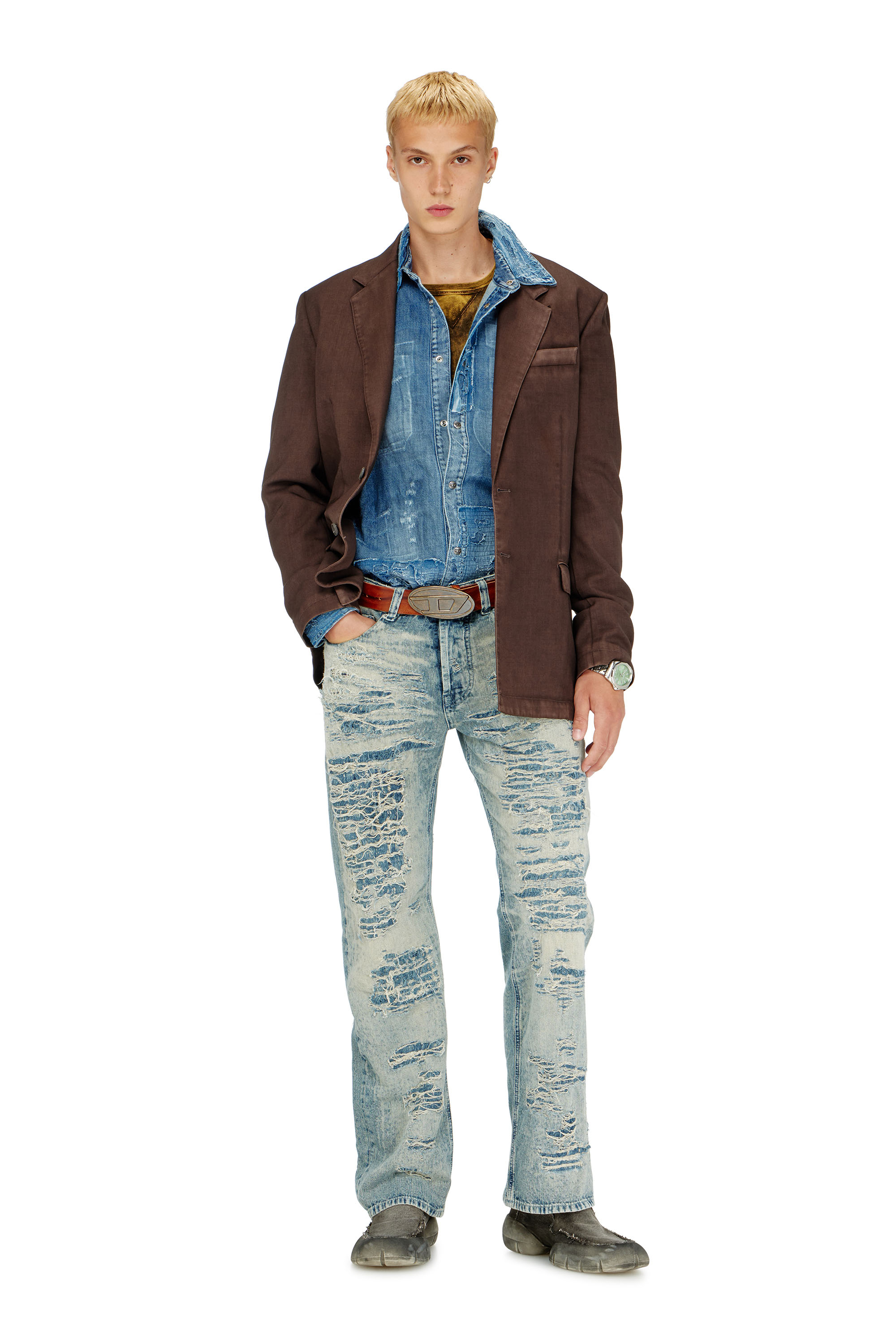 Diesel - Man's Relaxed Jeans 1980 D-Eeper 068YM, Medium blue - 1